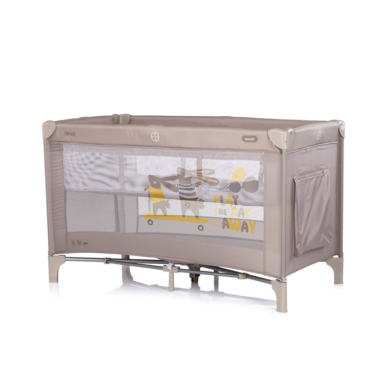 Chipolino Baby-Reisebett Reisebett Ariel, 2 Ebenen, Tragetasche, Seiteneingang, Seitentasche