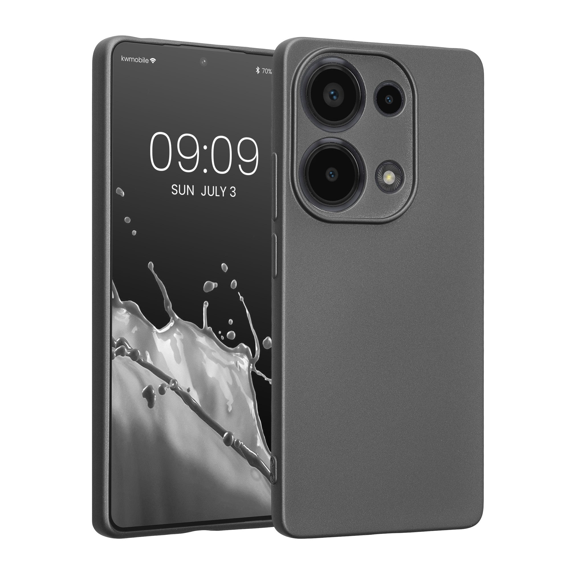 kwmobile Handyhülle Handyhülle für Xiaomi Redmi Note 13 Pro 4G Hülle, weiche Silikon Case metallisch schimmernd - Schutzhülle Cover
