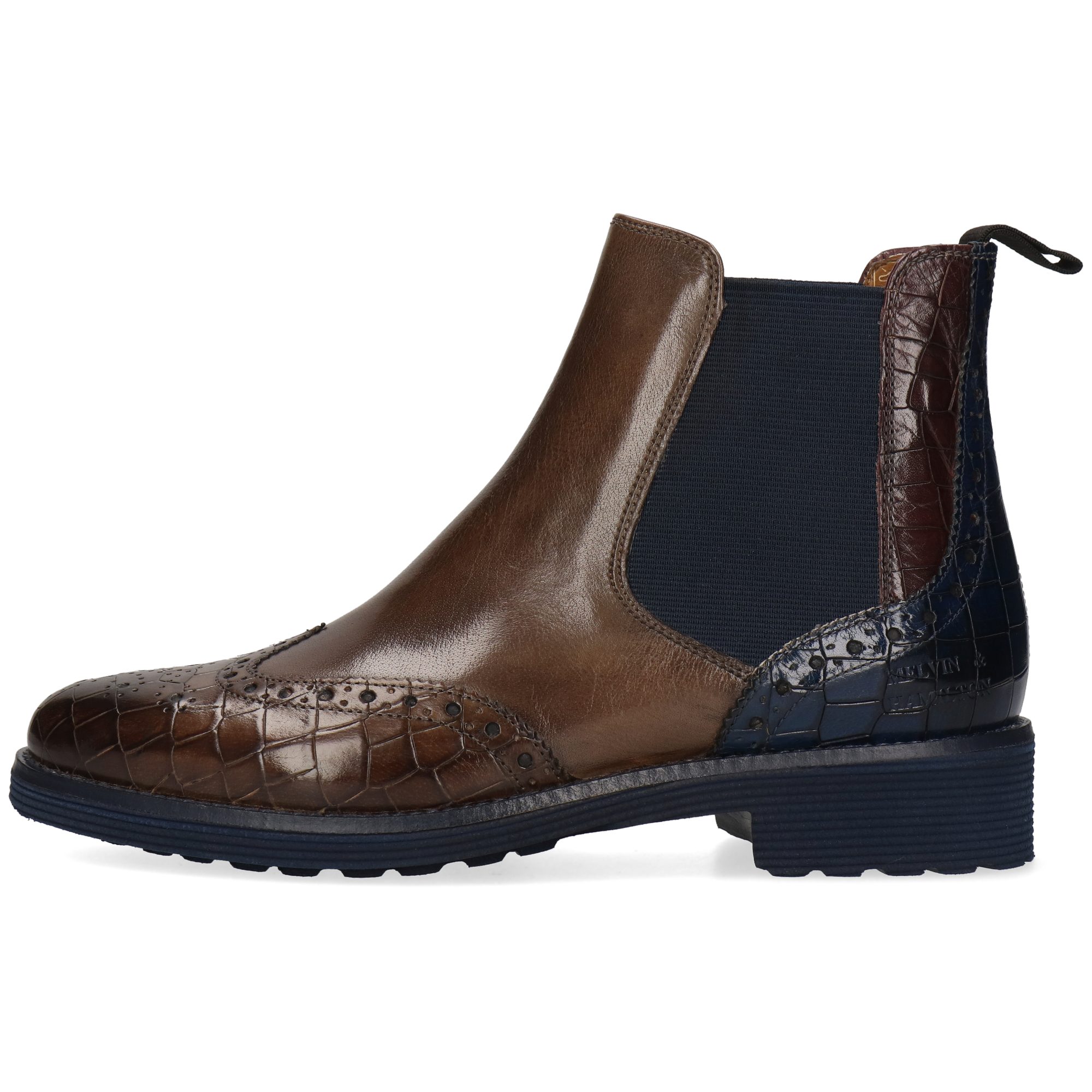Melvin & Hamilton Selina 6 Leder-Chelsea Boots für Damen Stiefelette Flache Absätze, Echtes Leder, Vegetabile Gerbung
