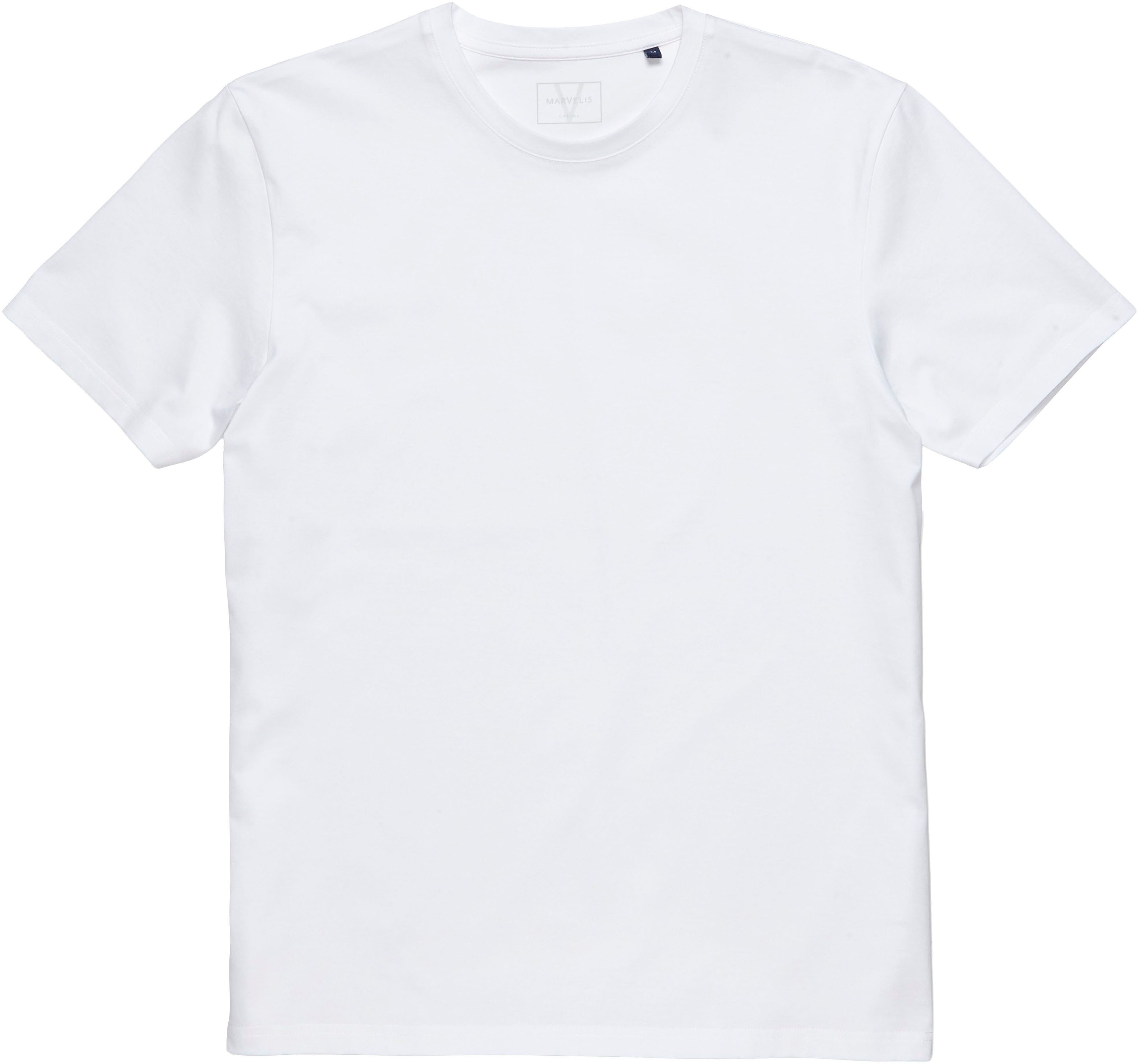 MARVELIS T-Shirt aus Baumwolle, Rundhals, casual fit