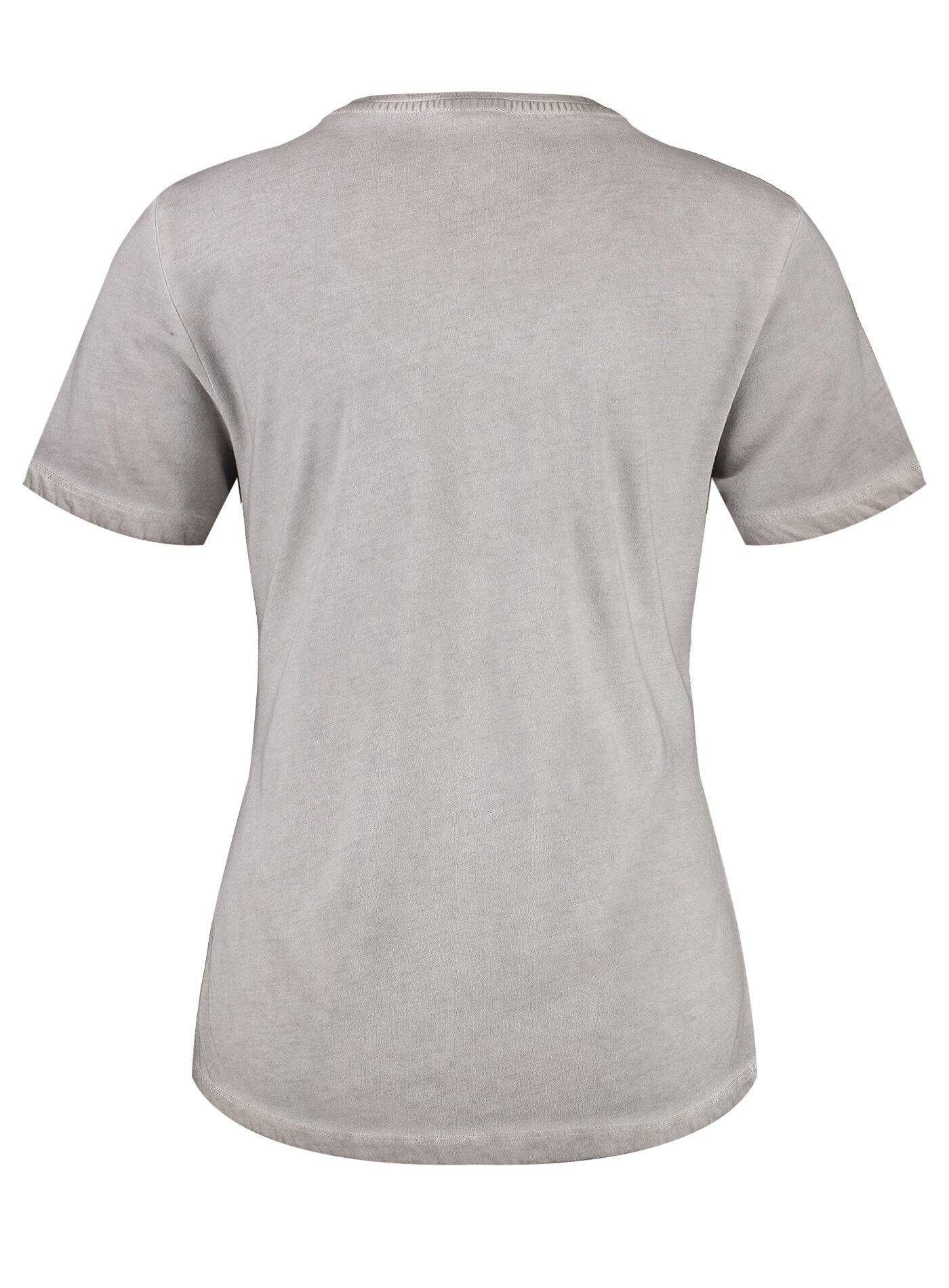 (12) Largo Damen WT (1-tlg) ROUND Key QUIT T-Shirt T-Shirt silber