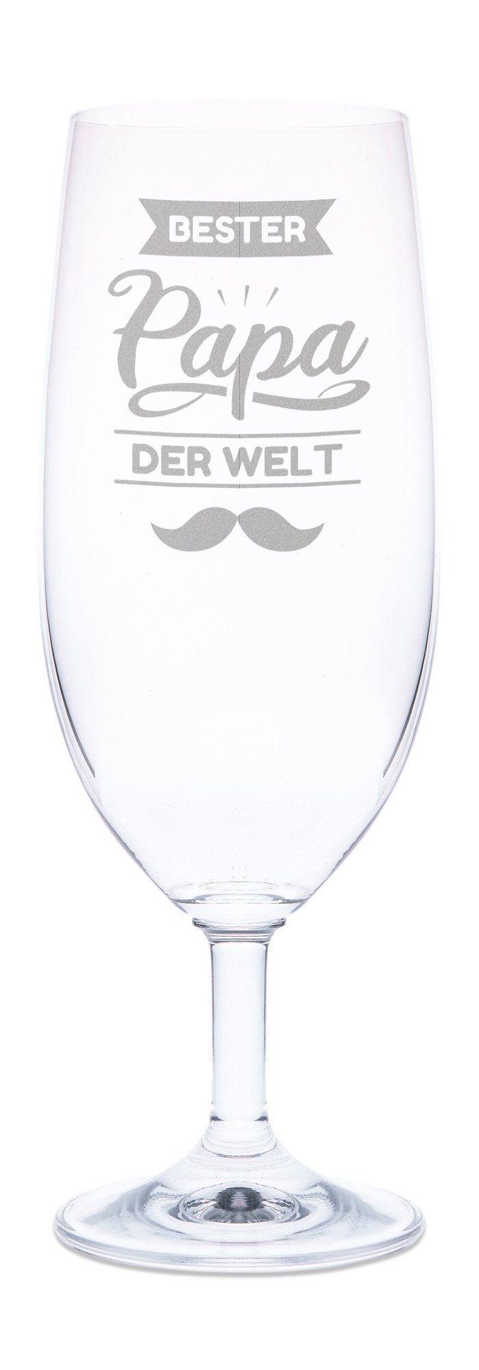 GRAVURZEILE Bierglas Leonardo Bierglas mit Gravur - Bester Papa der Welt V2, Glas, Geschenk für Papa zum Vatertag - 360 ml
