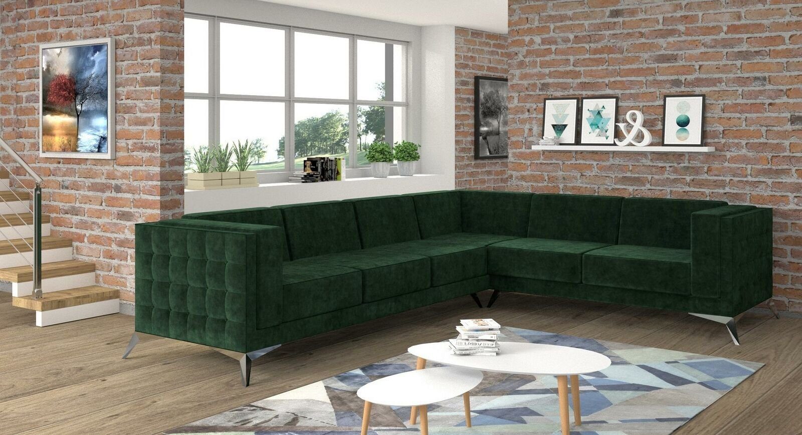 JVmoebel Ecksofa, Couch Modern Garnitur Wohnlandschaft Design L-Form Ecksofa Stoff