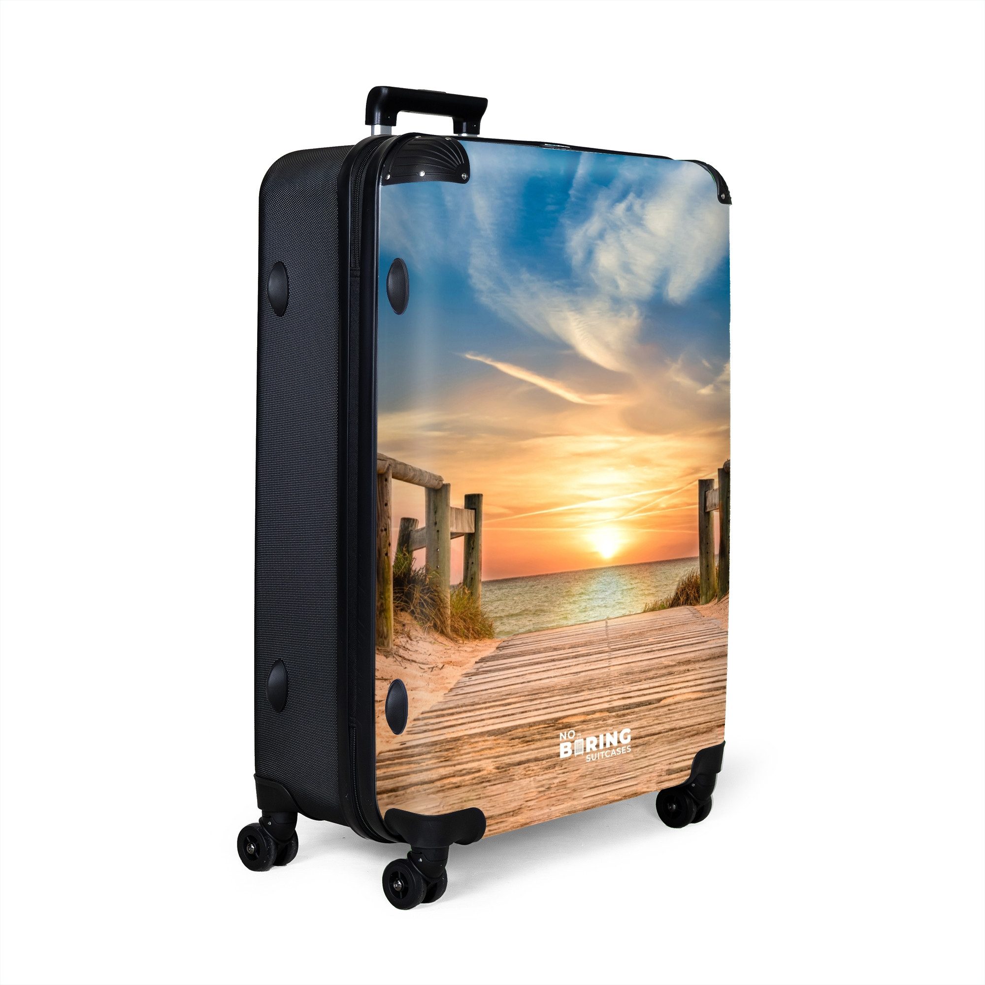 NoBoringSuitcases.com© Hartschalen-Trolley Strandweg bei Sonnenuntergang 77 günstig online kaufen