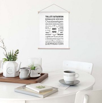 artissimo Poster Textilposter 40x50cm Bild mit Spruch Danke Mama Geschenk-Idee Mutter