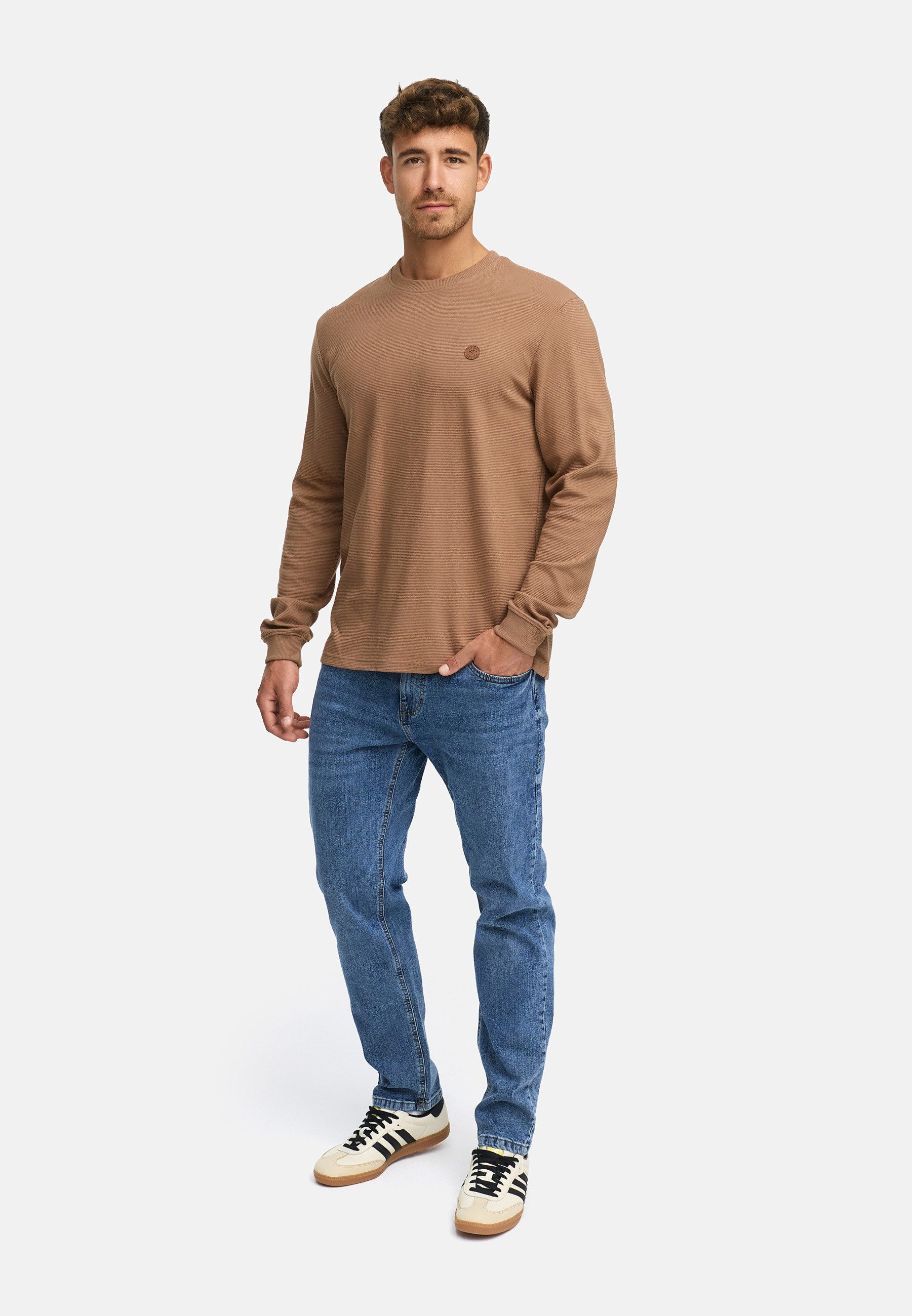 Indicode Sweater Herren INGuadalupe o-neck Sweatshirt Herrenpulli (Sweatshirt) Sweatshirt mit Rundhalsausschnitt aus reiner Baumwolle