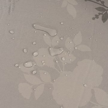 laro Tischdecke Wachstuch-Tischdecken Weihnachten Blumen Weiß Grau rechteckig