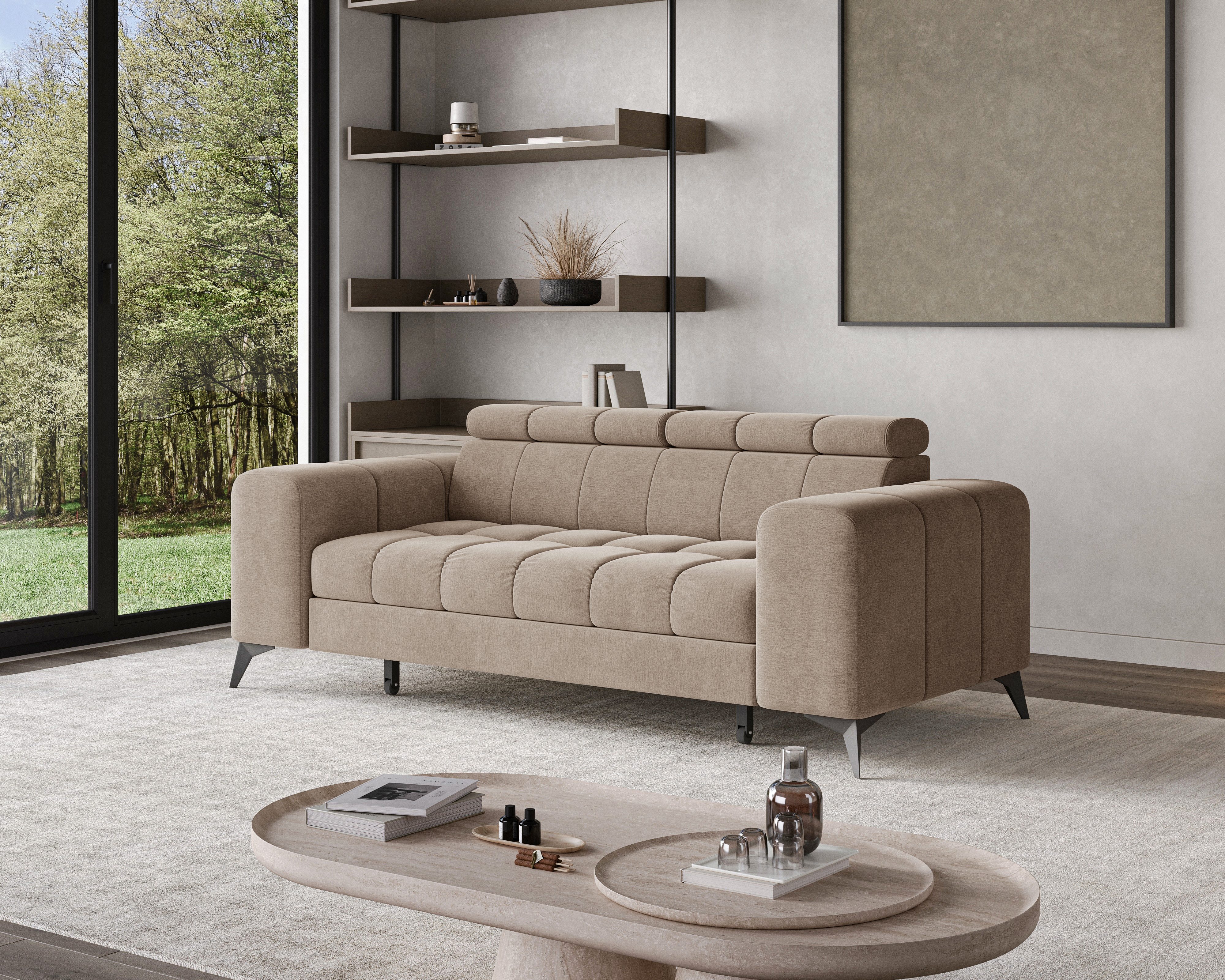 Chilly Möbel Sofa 2-Sitzer – Modern & Gemütlich - 262×74 cm - Monolith 09