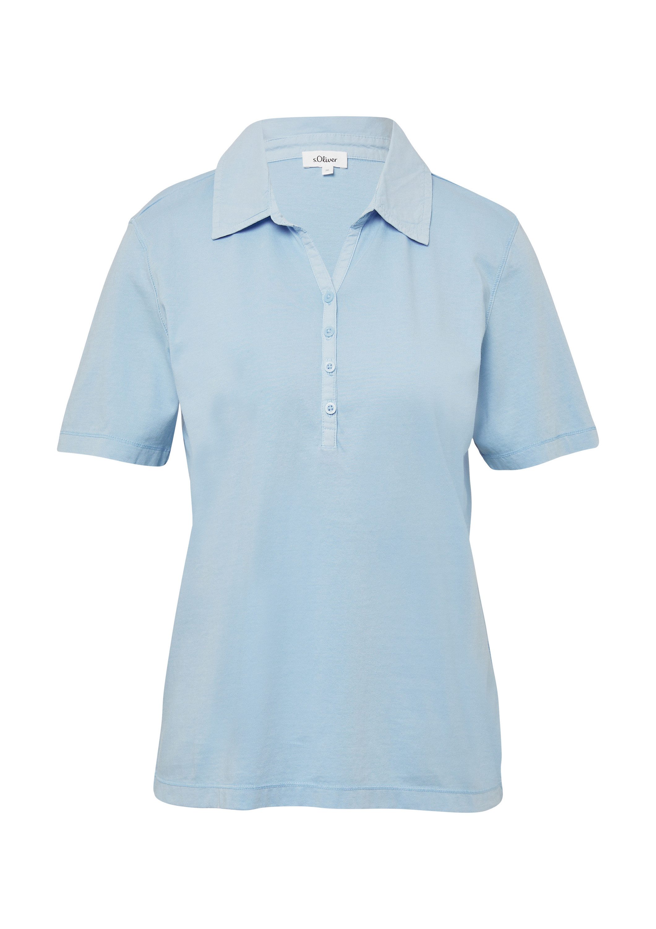s.Oliver Kurzarmshirt T-Shirt Jersey-Polo mit Knopfleiste günstig online kaufen