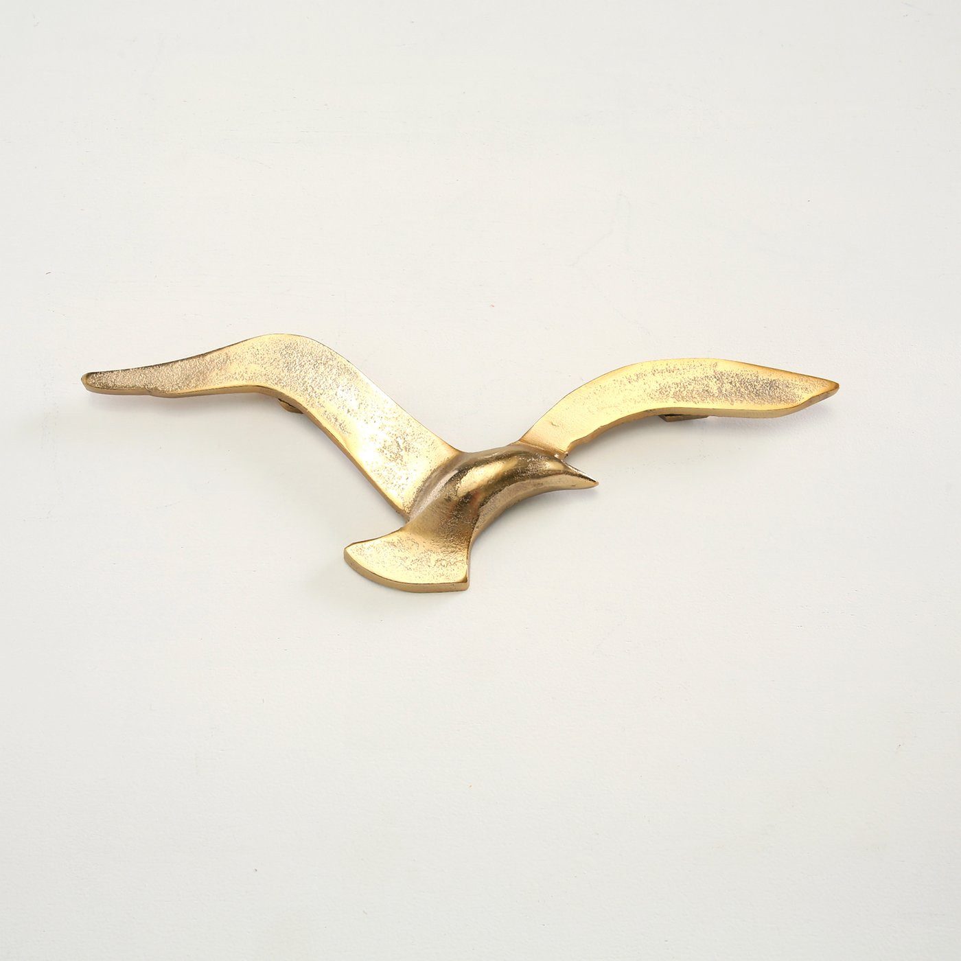 MF Wanddekoobjekt Goldene Möwen Wanddeko Set, Maritimer Metall-Wandschmuck, 2-teilig