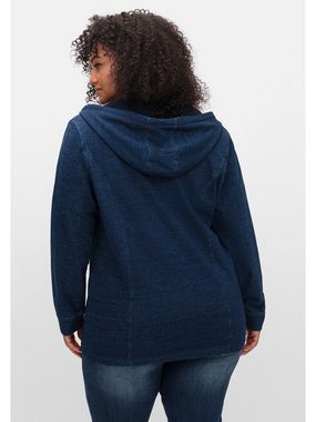 Sheego Sweatjacke Große Größen mit Kapuze, im Denim-Look