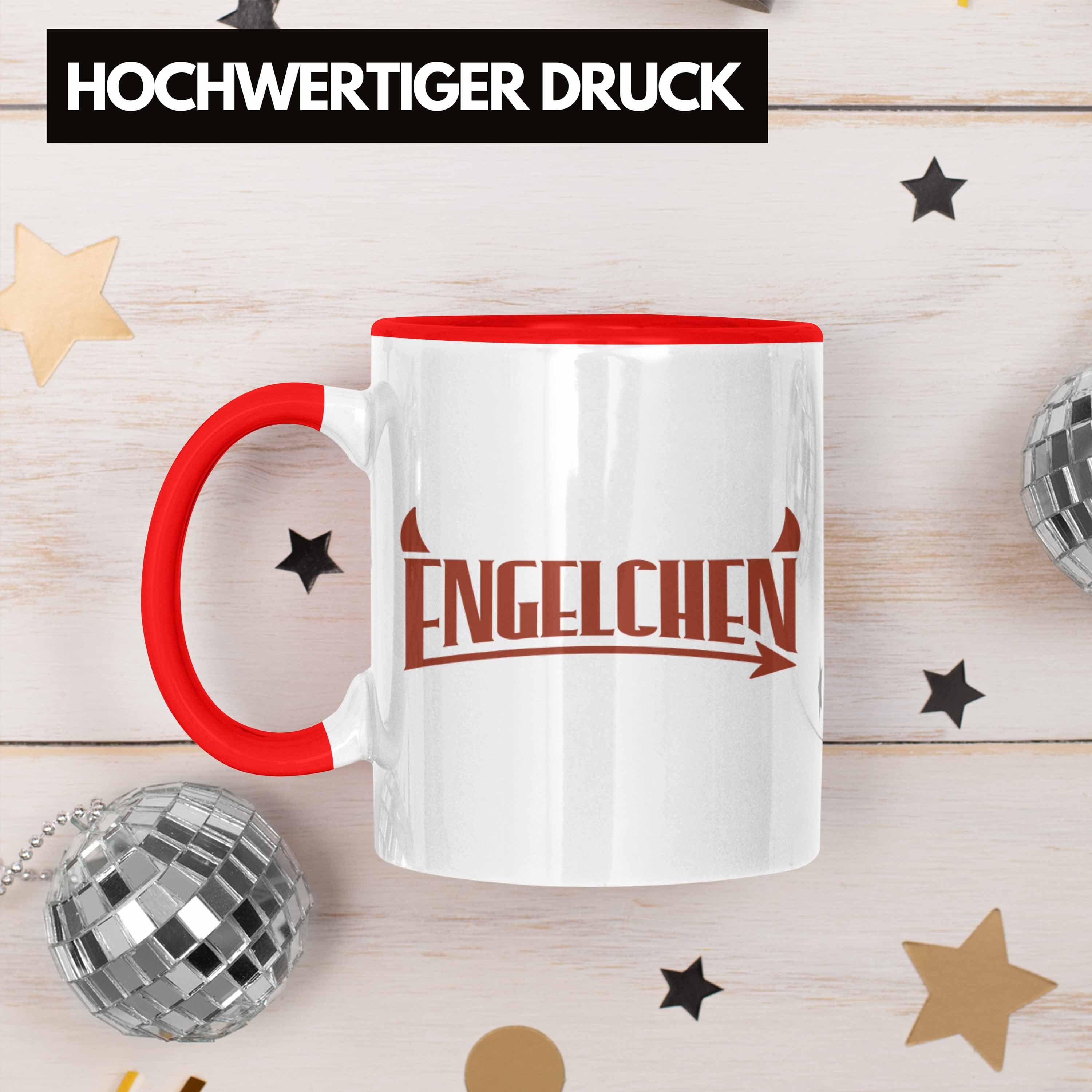 Engelchen Geschenk Tasse Tasse Trendation Teufel Ohren Geschenkidee Rot Frauen Engel Frauen