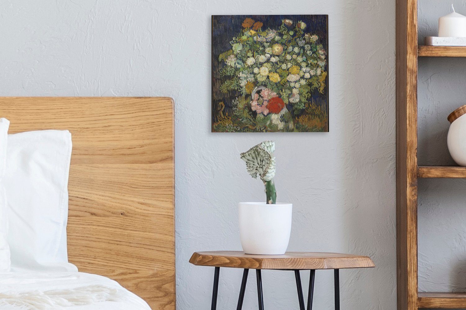 St), Schlafzimmer Leinwandbild - Vincent OneMillionCanvasses® in einer für Leinwand van Wohnzimmer Vase (1 Blumenstrauß Gogh, Bilder