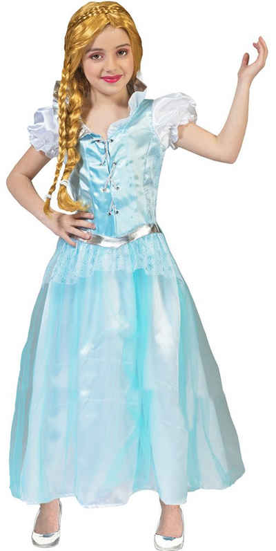Funny Fashion Kostüm Eisprinzessin Kostüm 'Elsa' für Kinder - Hellblau
