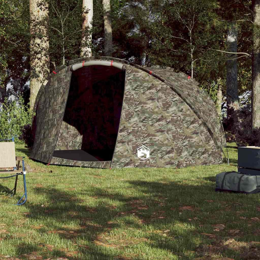 furnicato Angelzelt Campingzelt 307x290x170 cm Tarnung, Wetterfestes Outdoor-Zelt für 5 Personen mit versiegelten Nähten