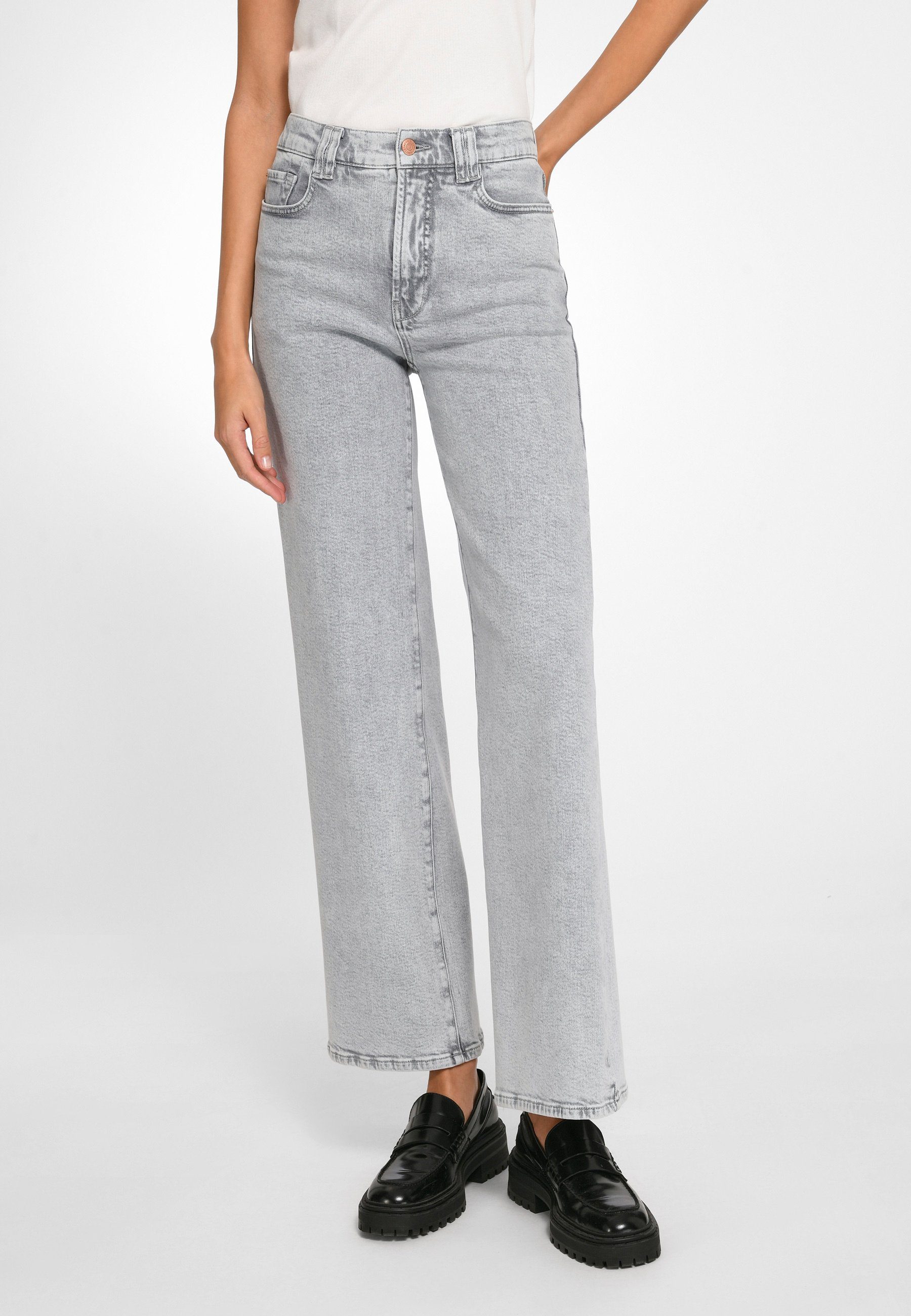 DAY.LIKE 5-Pocket-Jeans Cotton mit Taschen grau