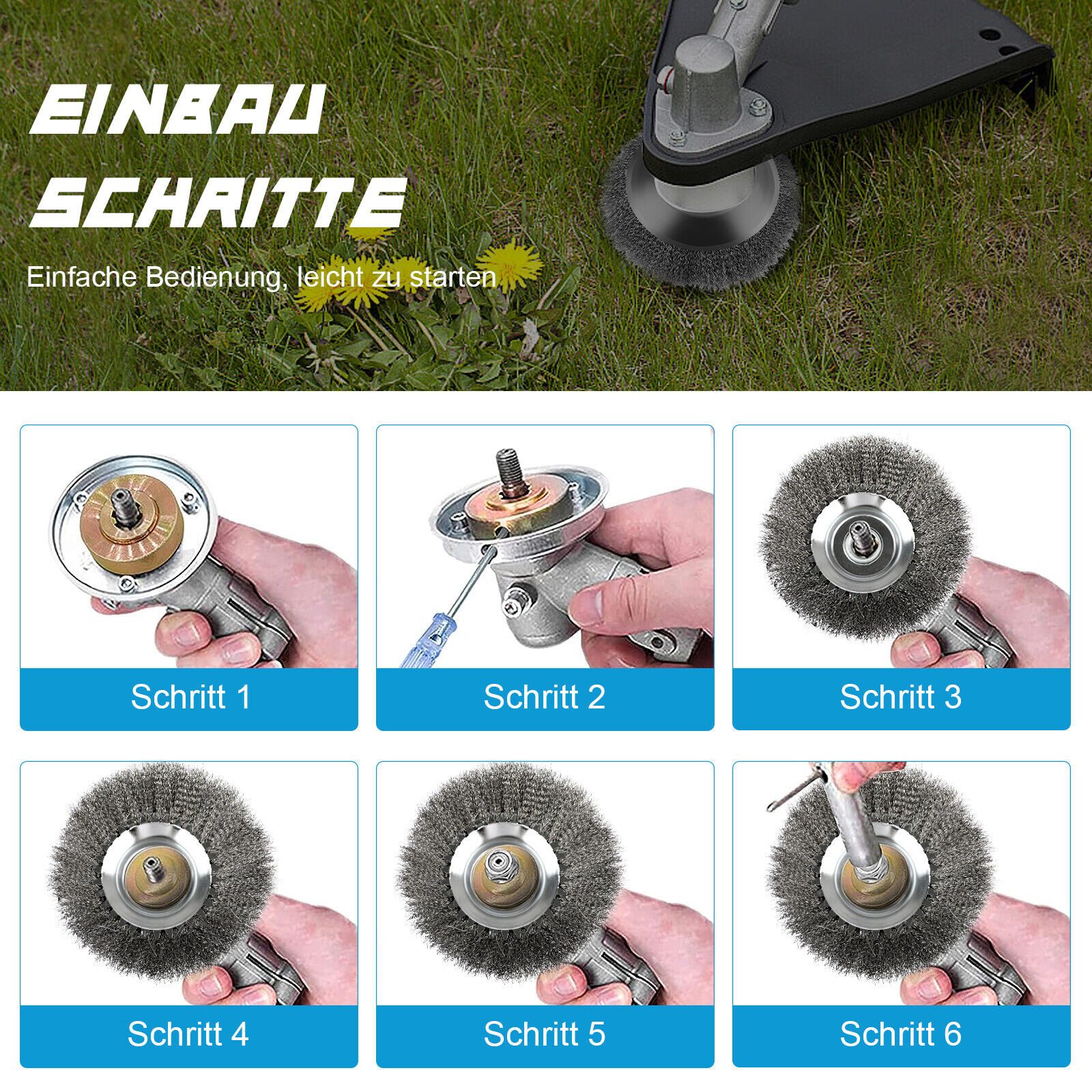 BlingBin Elektro-Rasentrimmer Unkrautbürste Draht Mäher Drahtbürste günstig online kaufen