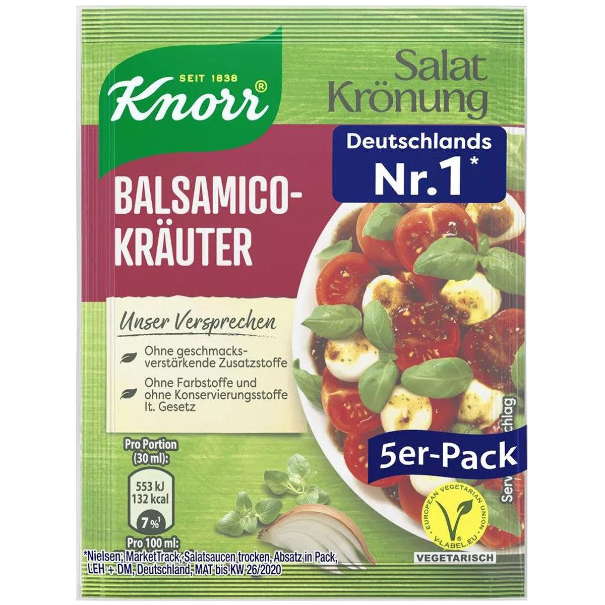 Knorr Saucen, Knorr Salatkrönung Balsamico Kräuter Salatdressing 5x 11g 5er