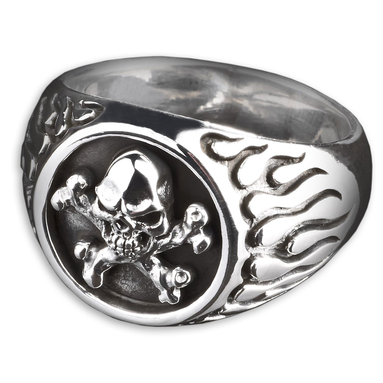 viva-adorno Silberring Herren Ring Totenkopf Skull günstig online kaufen