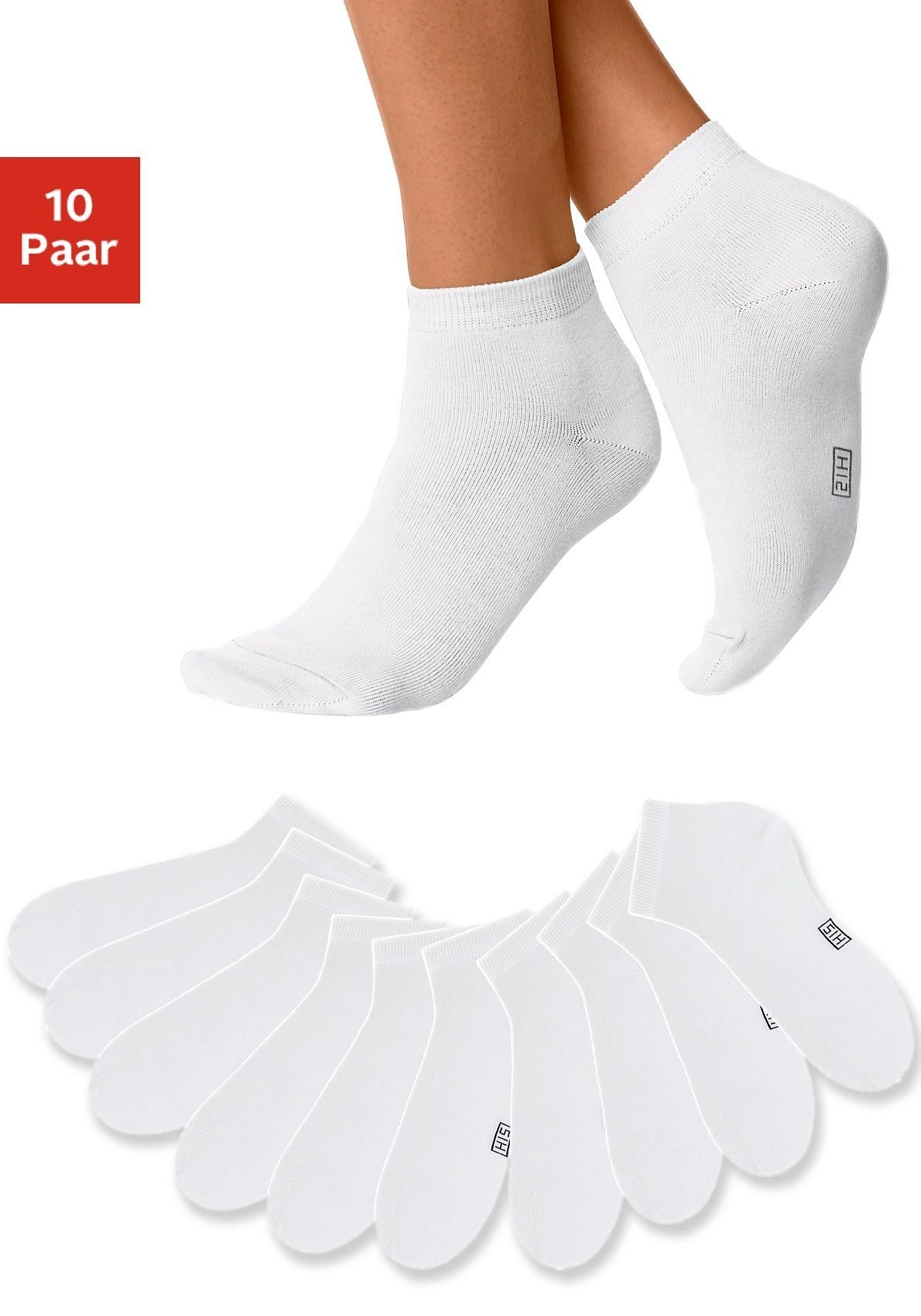 H.I.S Kurzsocken (Set, 10-Paar) mit verstärkter Ferse und Spitze