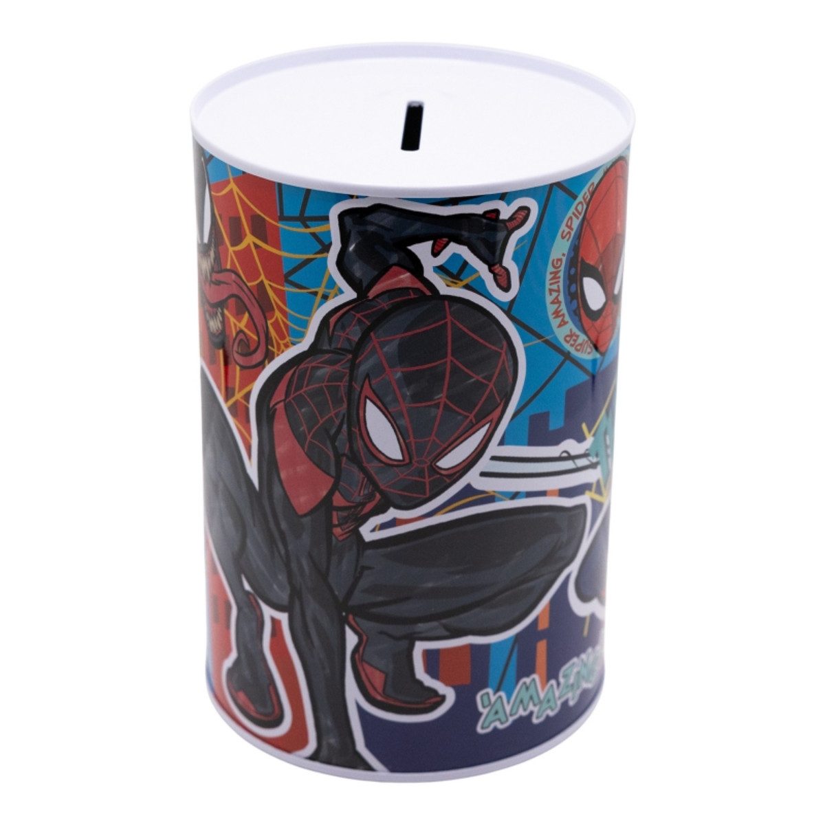 Spiderman Spardose bedruckt aus Metall 15 × 10 × 10 cm