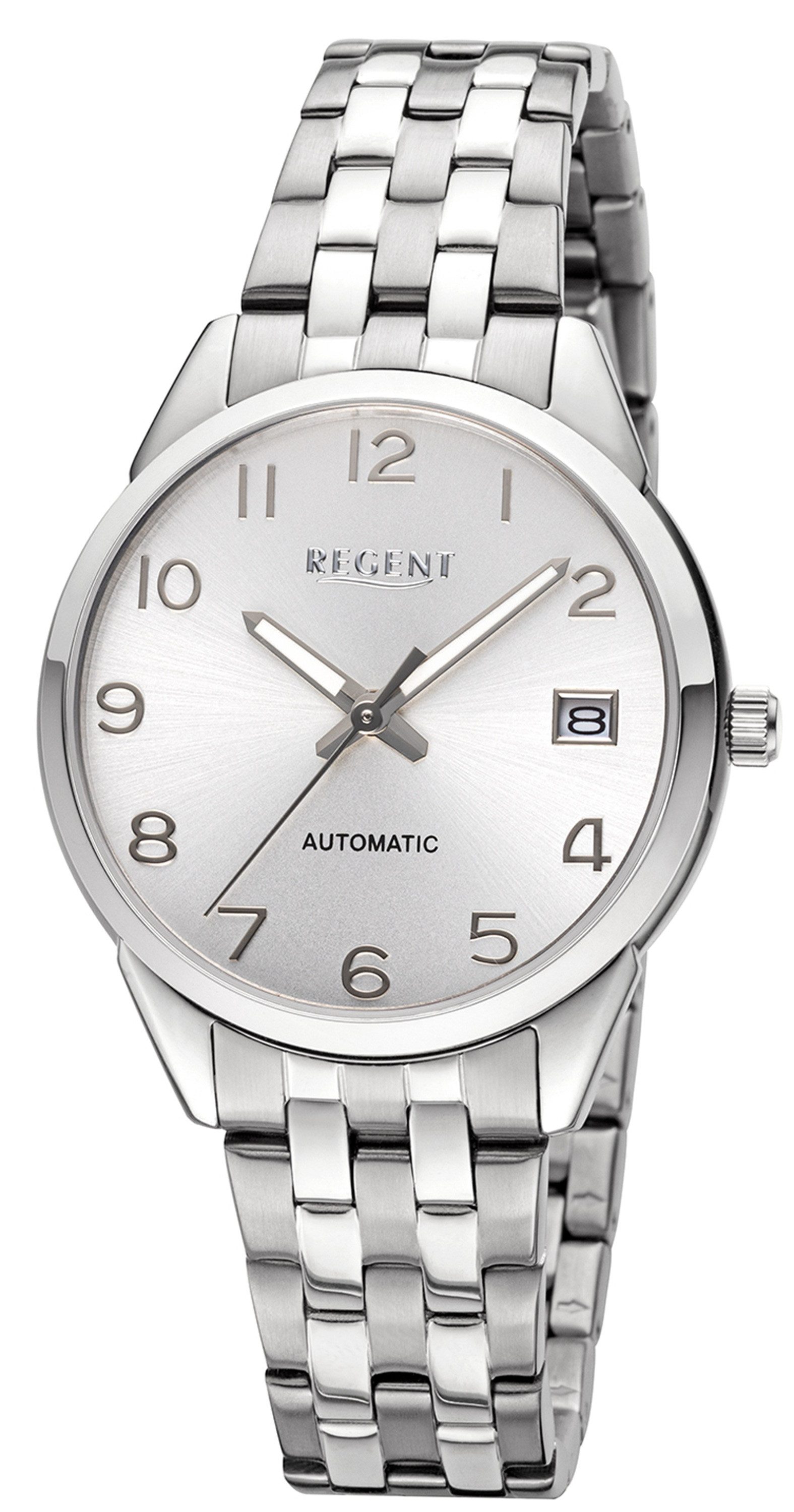 Regent Automatikuhr Edelstahl IPG 5 Bar ⌀35mm, ein besonderes Geschenk, Glitzersteine