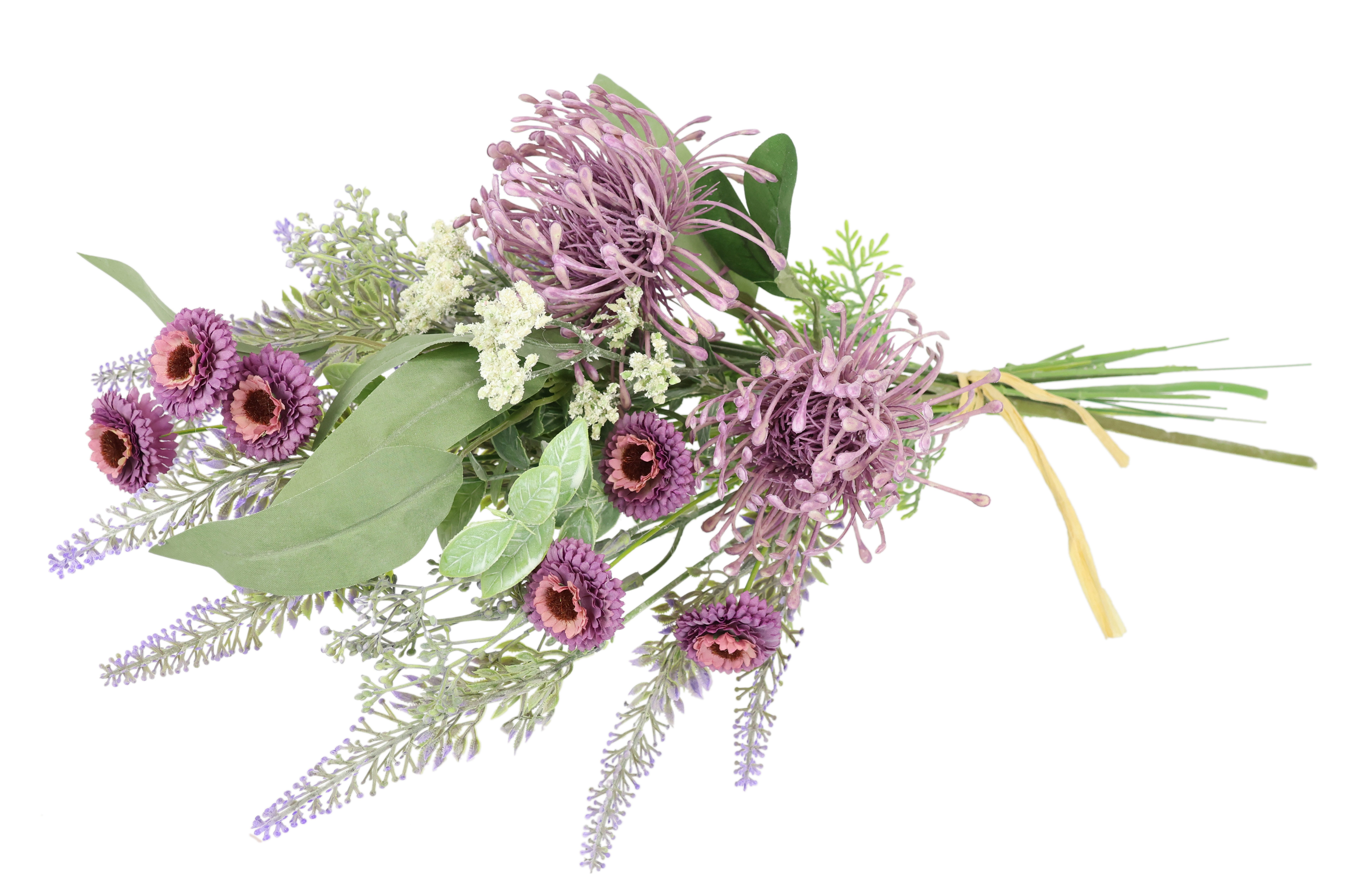 Kunstblume Kunstblumen-Strauß Protea Zinnien Lavendel, I.GE.A., Höhe 50 cm, Bouquet Blumensträuße Dekoblume Blumen Grabdeko – Bild 5 von 5