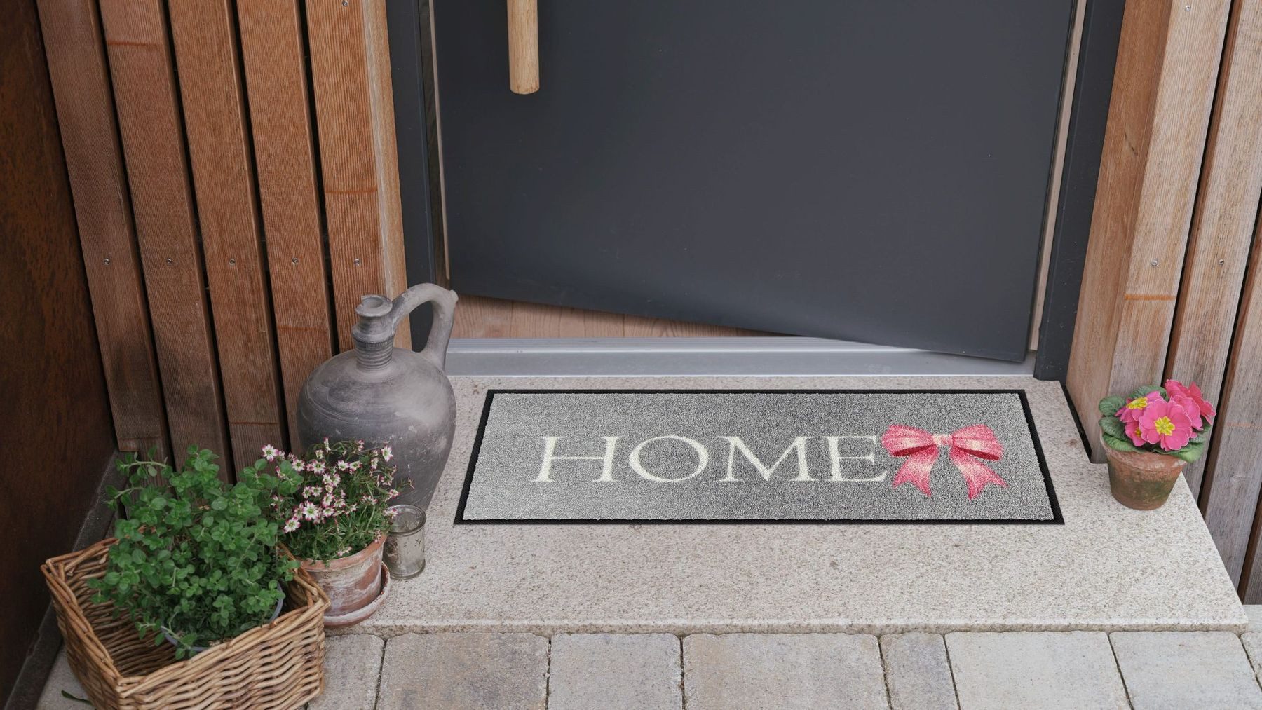 Salonloewe Läufer Fußabtreter klein 30x75 Home Ribbon rose, Läufer Mini, Höhe: 300 mm