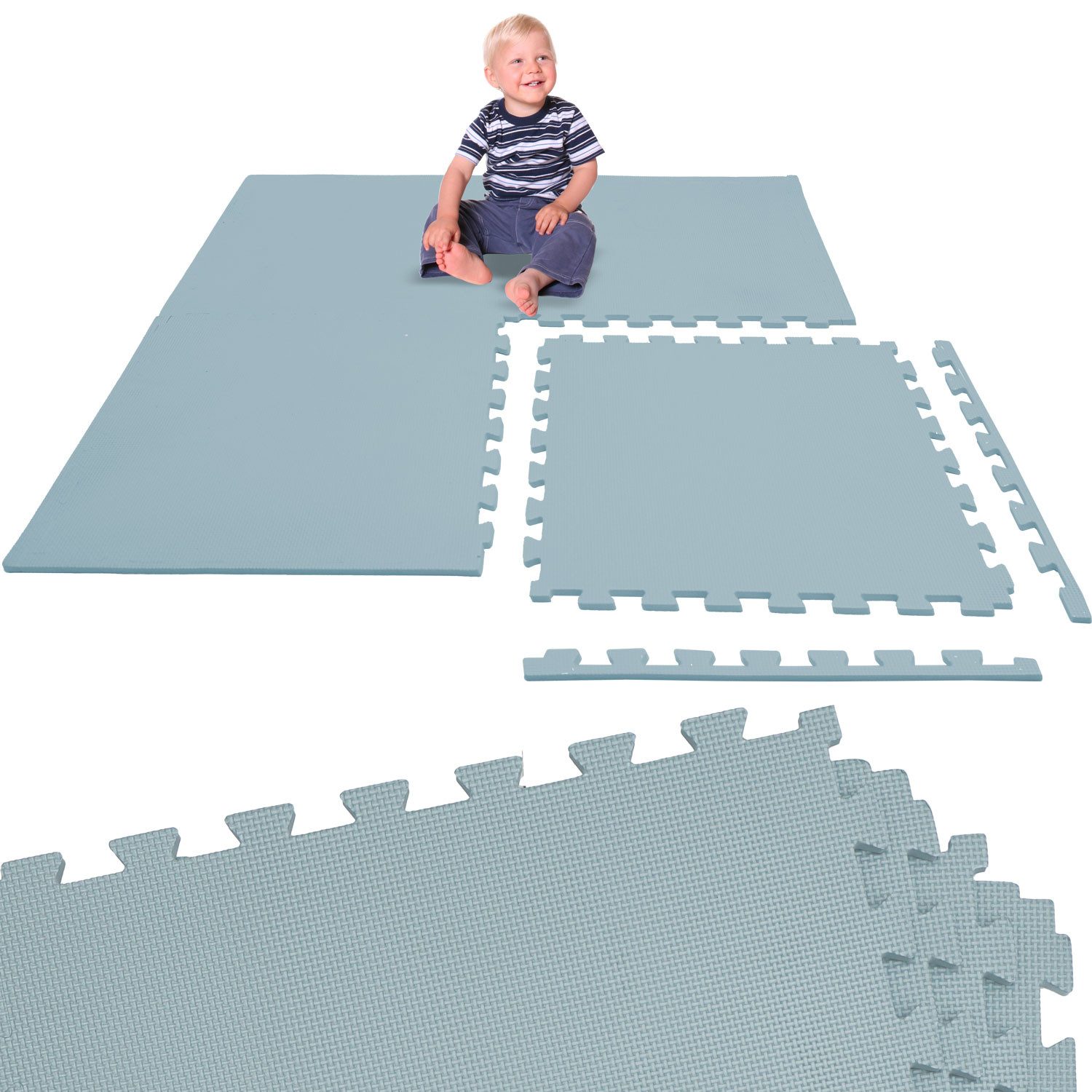 LittleTom Puzzlematte für Kinder 4 Teile Spielmatte 50 x 50cm Krabbelmatte fürs Kinderzimmer, EVA-Schaum Spielunterlage - Puzzle Teppich - Bodenmatte Spielteppich