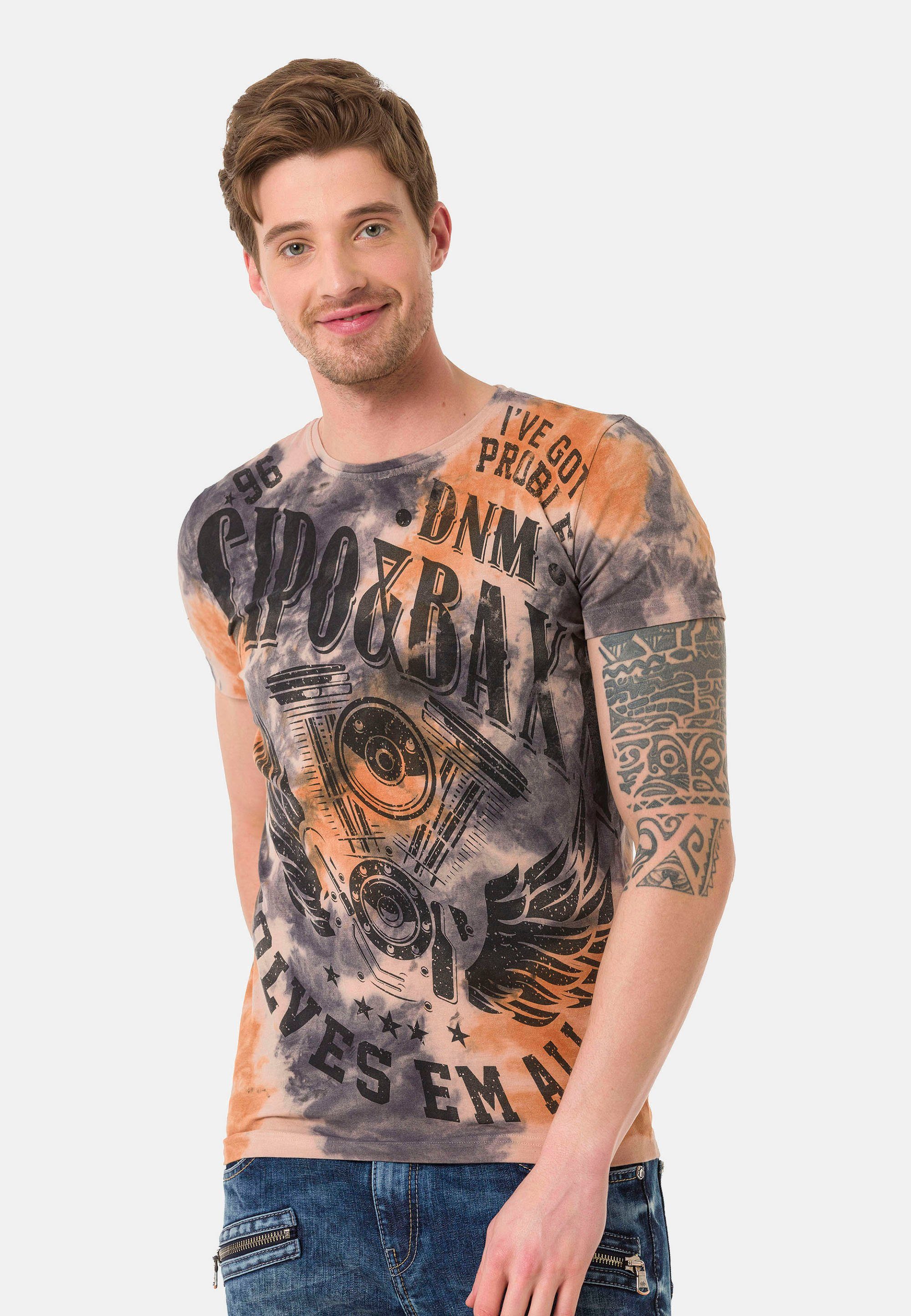 coolen Baxx Prints & mit Cipo T-Shirt orange