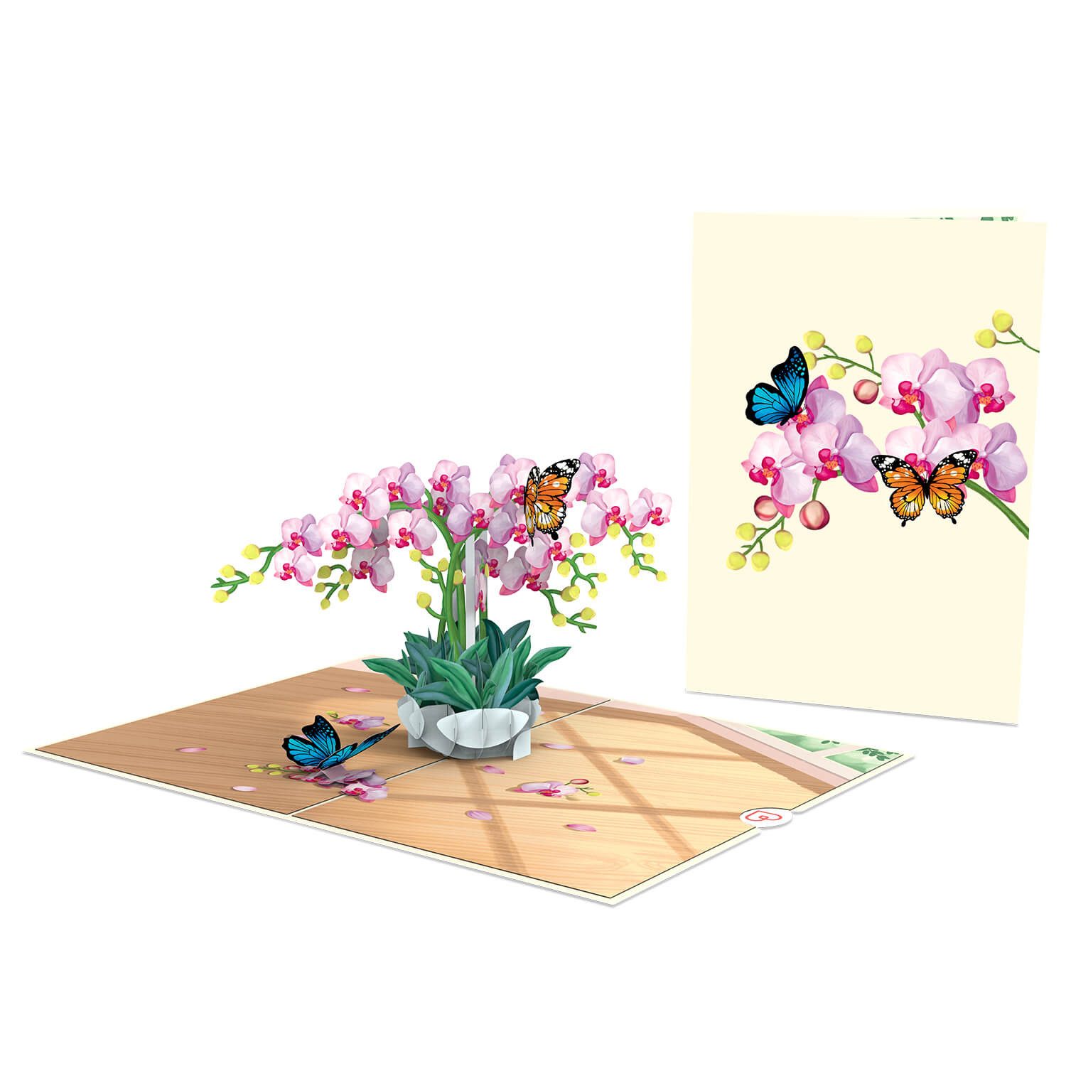 papercrush Geburtstagskarte Orchidee mit Schmetterling Pop-Up Karte
