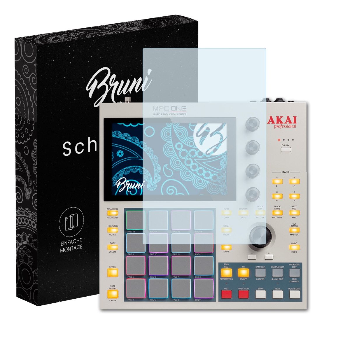 Bruni Schutzfolie für Akai MPC One Retro Edition, (2 Folien), praktisch unsichtbar