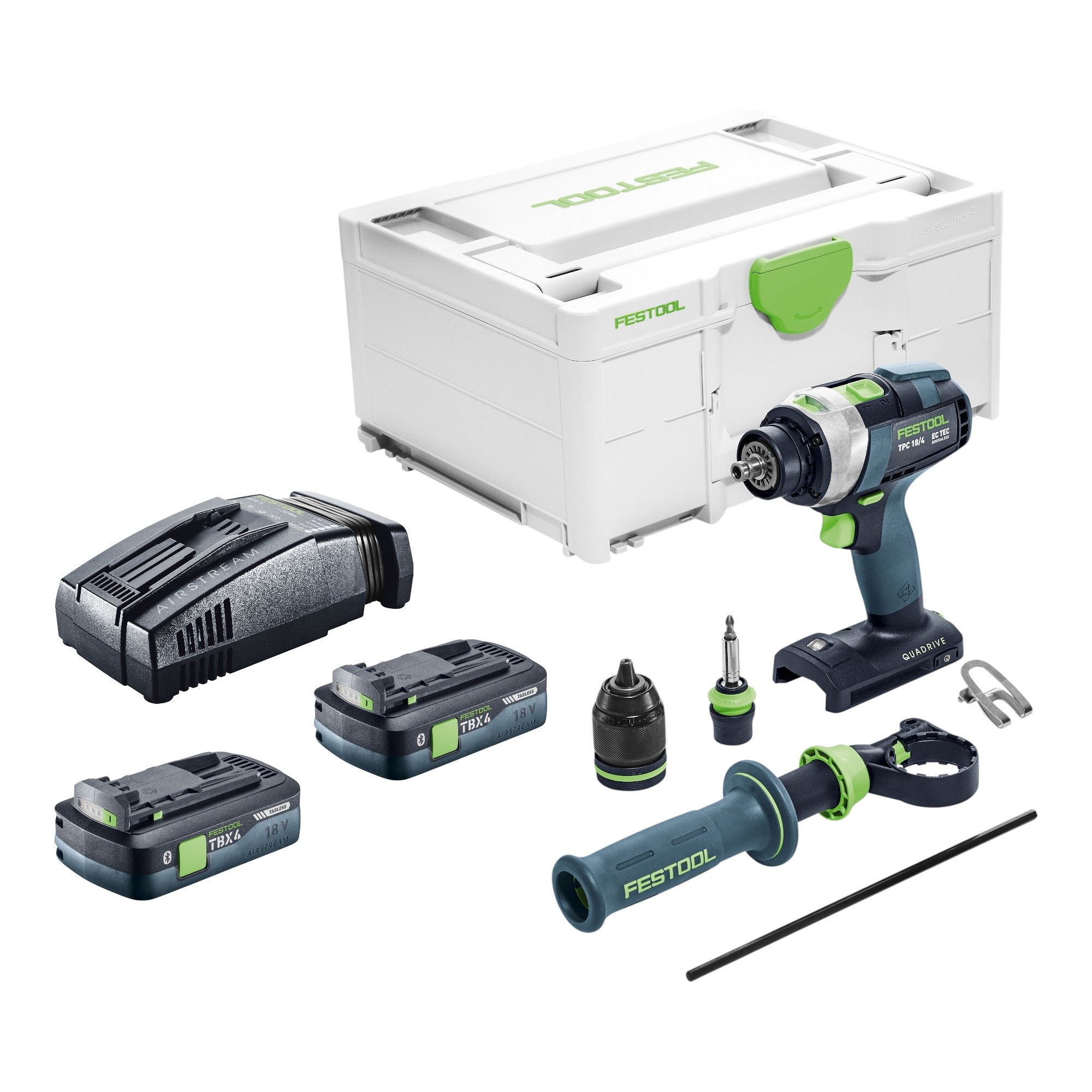 FESTOOL Akku-Schlagbohrschrauber TPC 18/4-Basic 18 V 75 Nm Brushless + 2x Akku 4,0 Ah