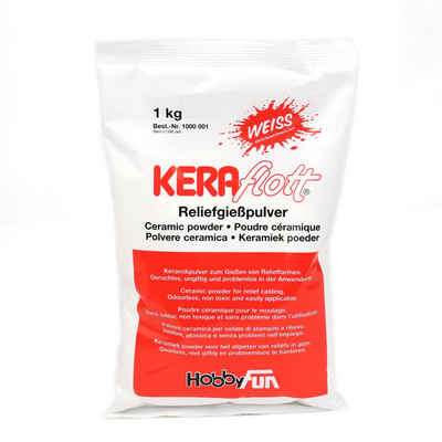 HobbyFun Modelliermasse KERAflott Reliefgießpulver weiß 1 kg Sack weiß geruchlos