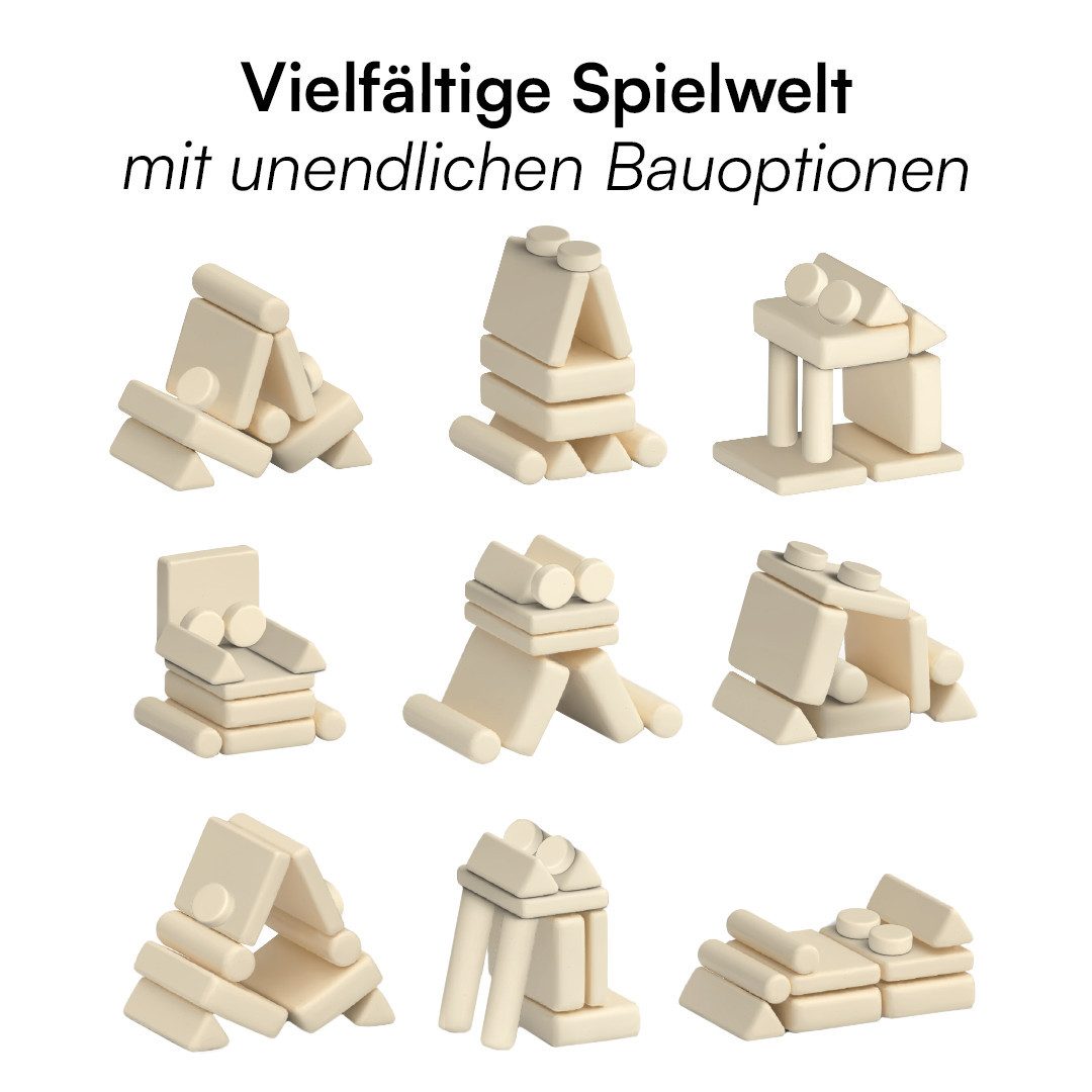 Bellabino Kindersofa Nile aus Schaumstoff Teilen, modulare Kinderspielcouch aus Cord, Beige, mit Armlehnen, Cordbezug abnehmbar & waschbar, 160x52x75cm, Oeko-Te – Bild 4 von 5