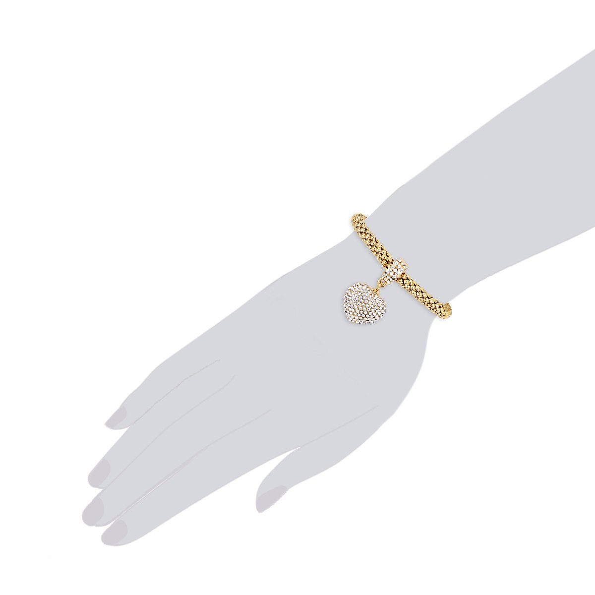 Lulu & weiß Glaskristall Armband Armband Jane gelbgold