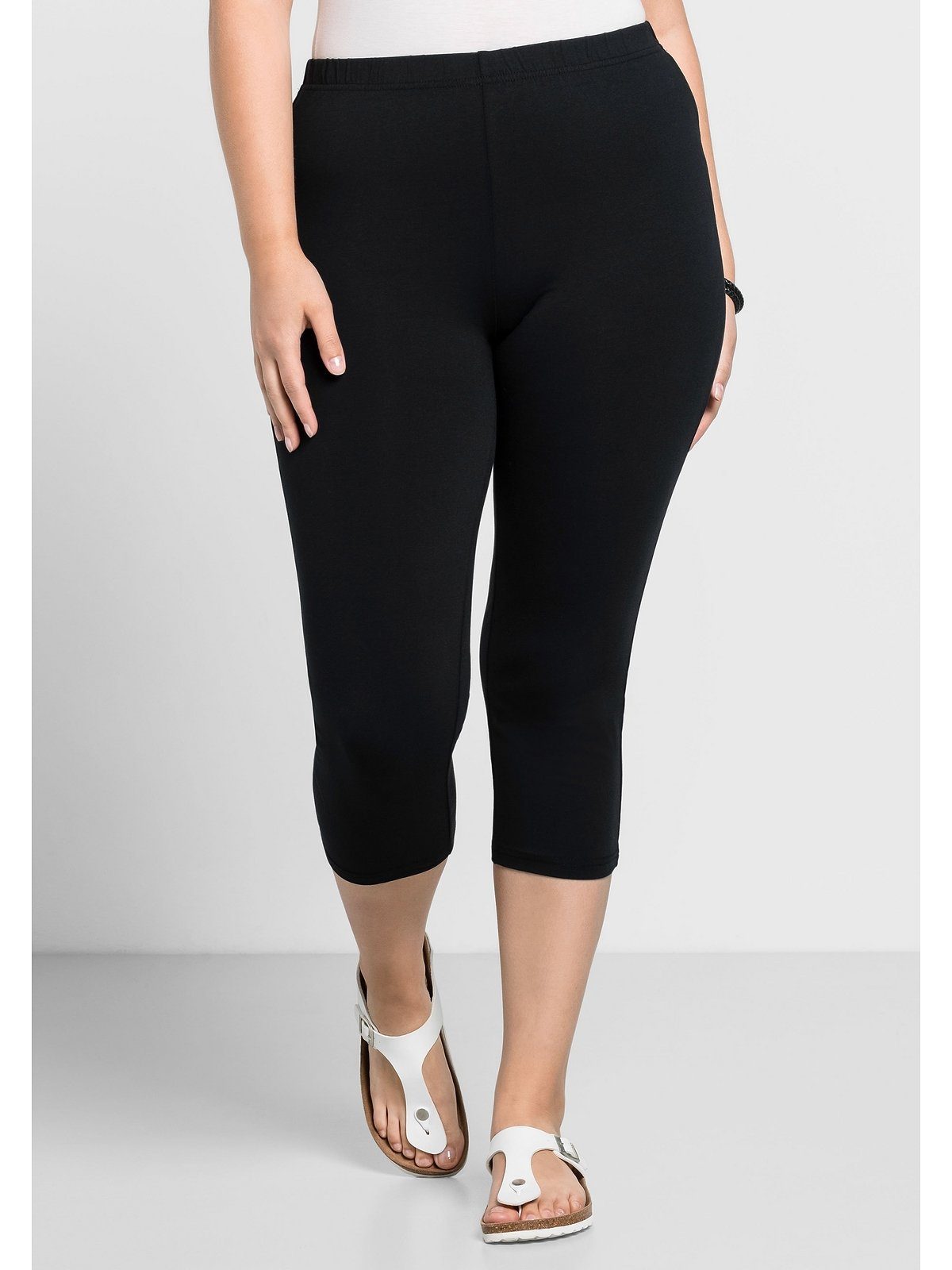 Capri-Länge Größen in Sheego schwarz Leggings Große