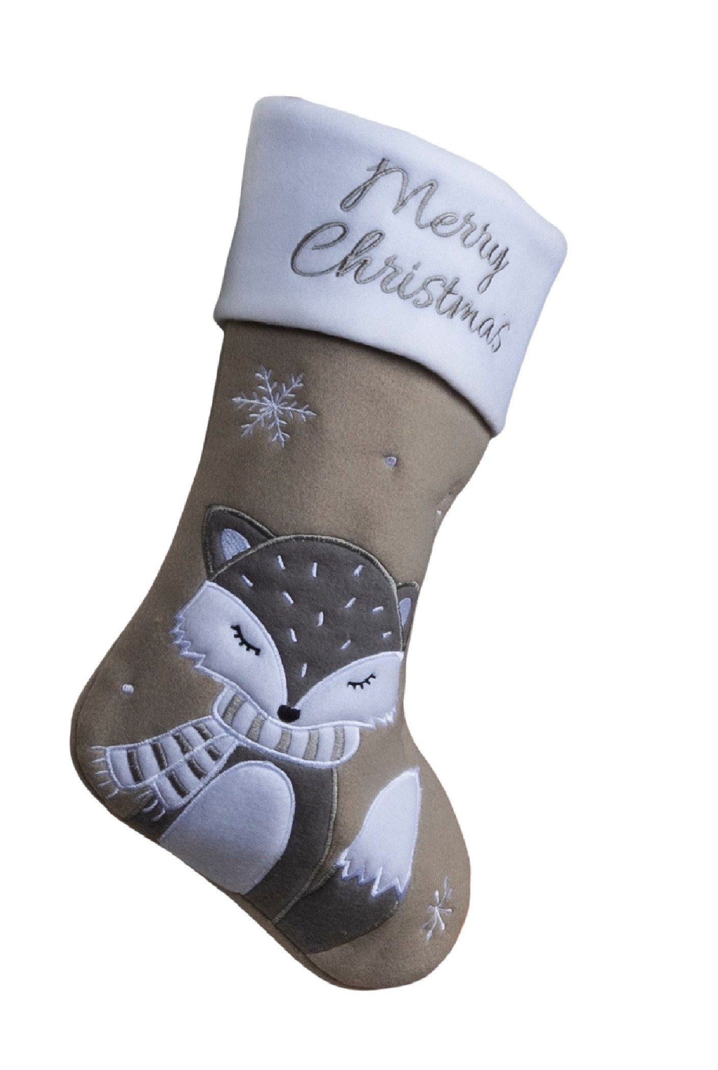 HI Nikolausstiefel XXL Nikolausstiefel Nikolausstrumpf Weihnachtsdeko 45cm Grau 54728