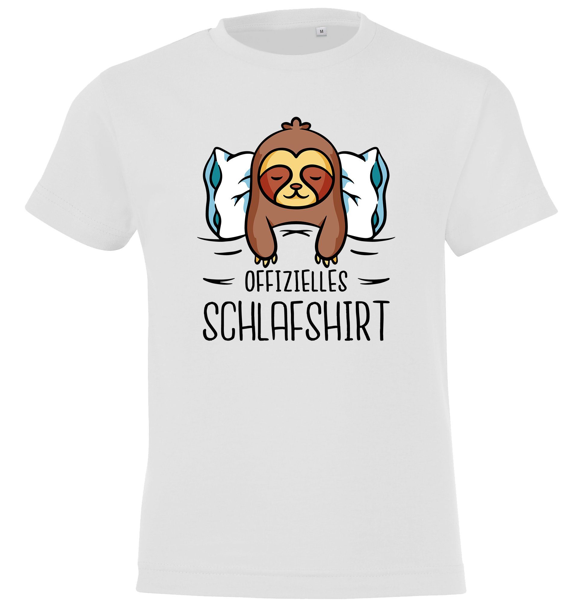 T-Shirt Offizielles Schlafshirt mit Faultier Kinder Shirt für Jungen & Mädchen