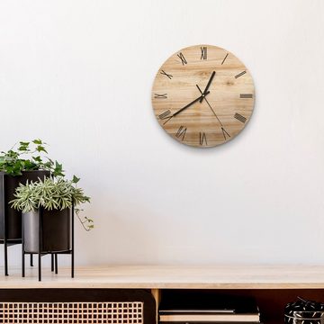 DEQORI Wanduhr 'Holzstruktur detailliert' (Glas Glasuhr modern Wand Uhr Design Küchenuhr)