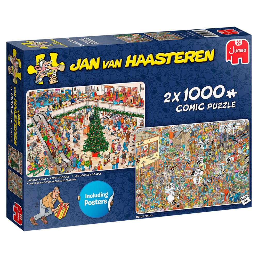 Puzzle Jan van Haasteren Einkaufen vor den Feiertagen, 1000 Puzzleteile