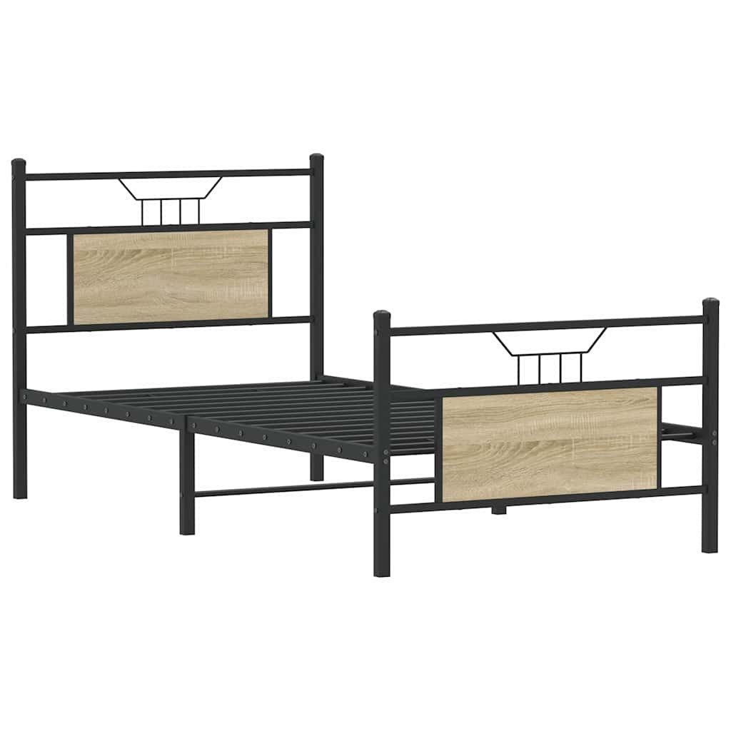 vidaXL Bett Bettgestell ohne Matratze Sonoma-Eiche günstig online kaufen