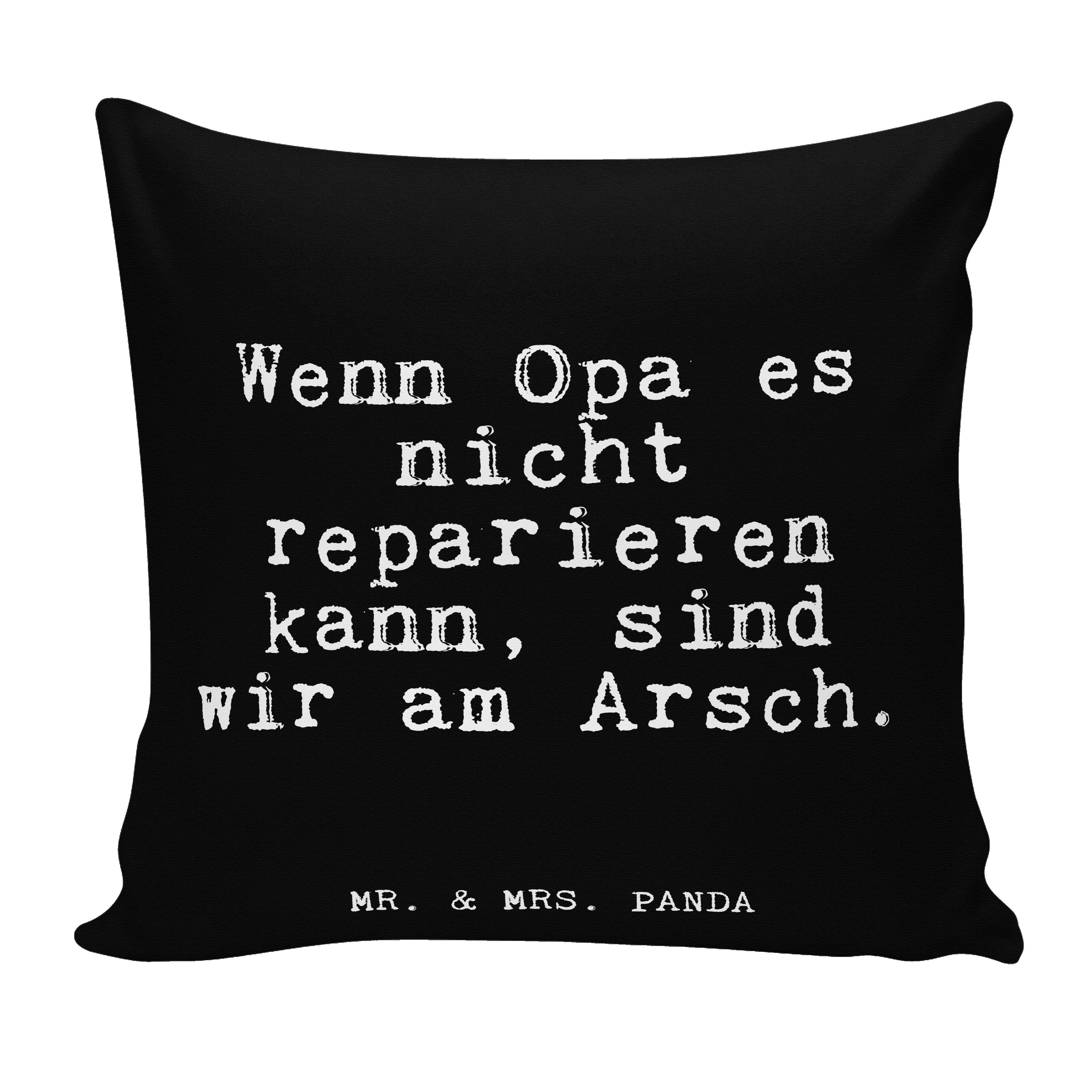 Mr. & Mrs. Panda Dekokissen Wenn Opa es nicht... - Schwarz - Geschenk, Großeltern, Sprüche, Sofak