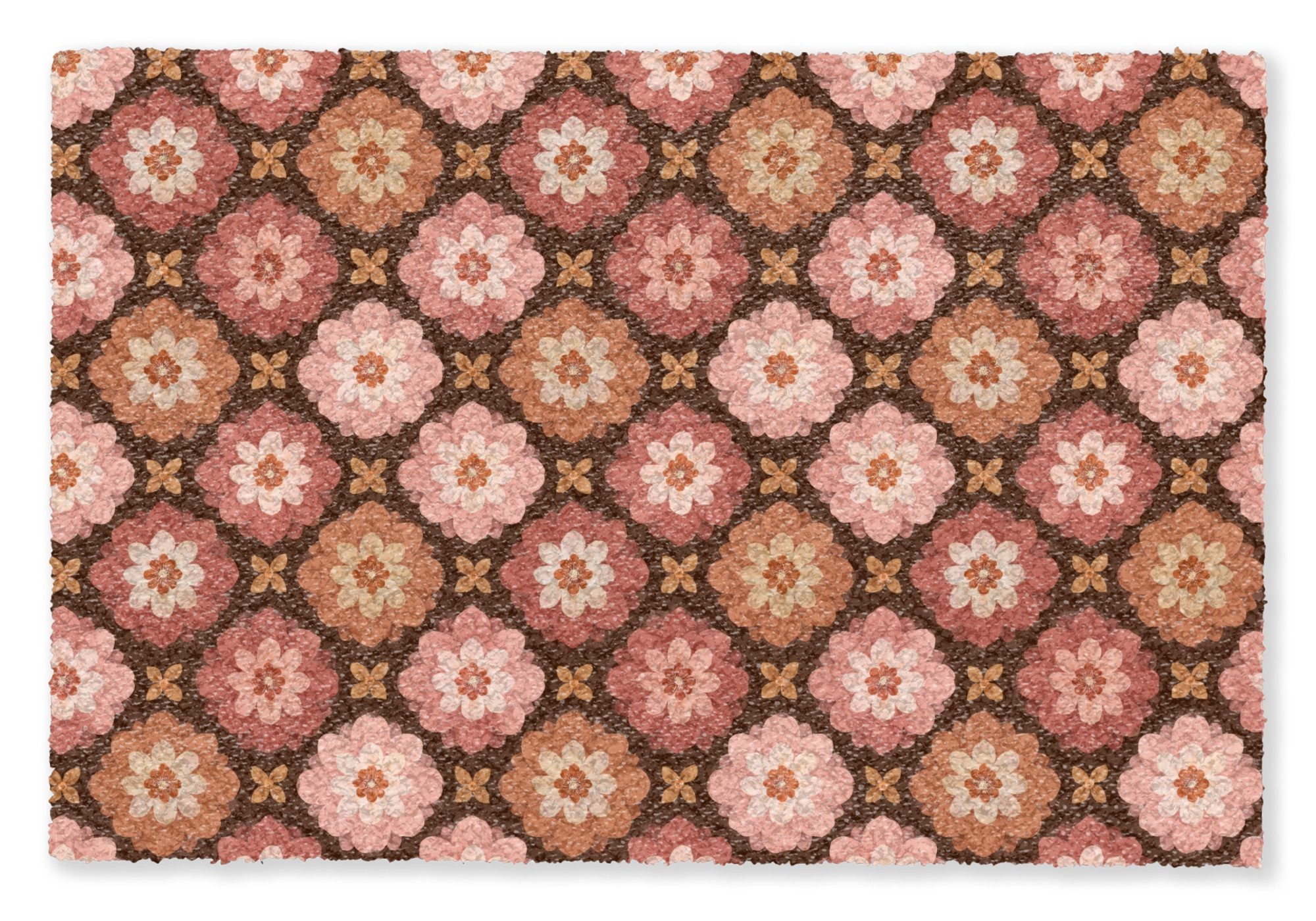 MuchoWow Fußmatte Geometrisch - Blumig - Farbenfroh, Rechteckig, innen Schmutzfangmatte, Tür, Schmutzfänger Flur, Teppich 60x40 cm