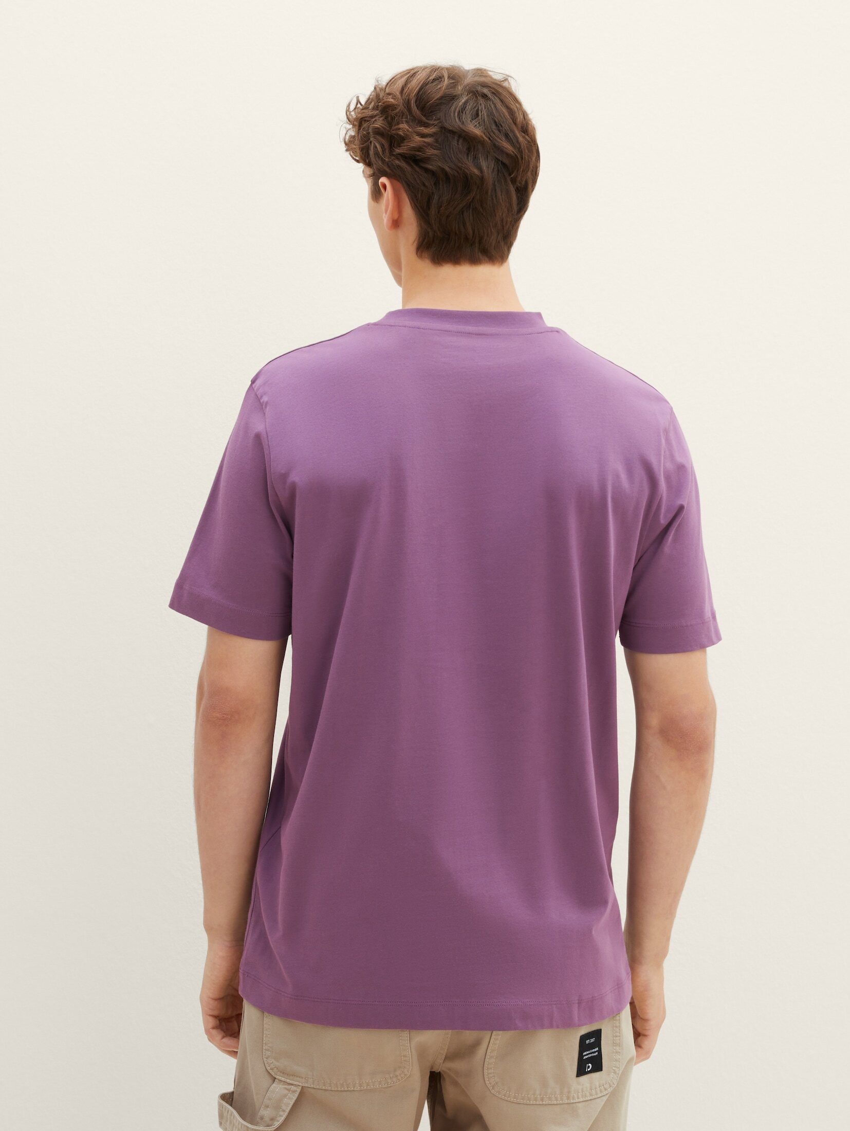 TAILOR T-Shirt mit Logoprint grape dusty Denim TOM T-Shirt