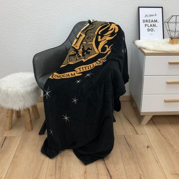 Wohndecke Harry Potter 150x200 cm, weich und kuschelig, Coral Fleece-Decke, MTOnlinehandel, Sofadecke passend zur Bettwäsche, Überwurf für Hogwarts Fans