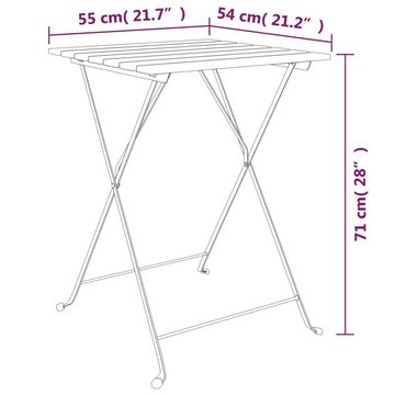 vidaXL Gartentisch Bistrotisch Klappbar 55x54x71 cm Massivholz Teak und Stahl