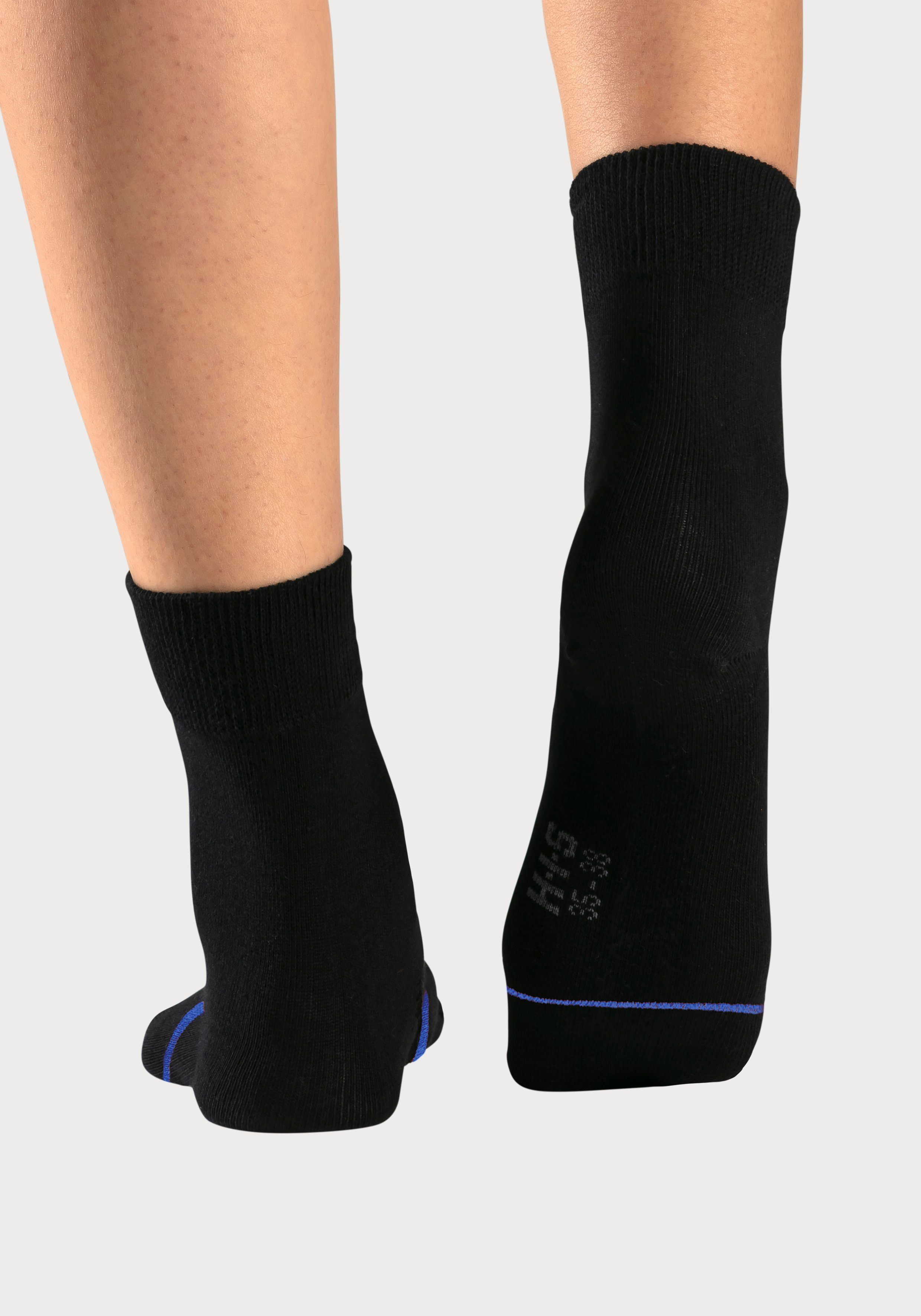 H.I.S Basicsocken Damen Herren Klassische Socken, Strümpfe (Packung, 7-Paar, Gr. 35-38 bis 43-46) mit eingestrickter farbiger Spitzennaht – Bild 4 von 5