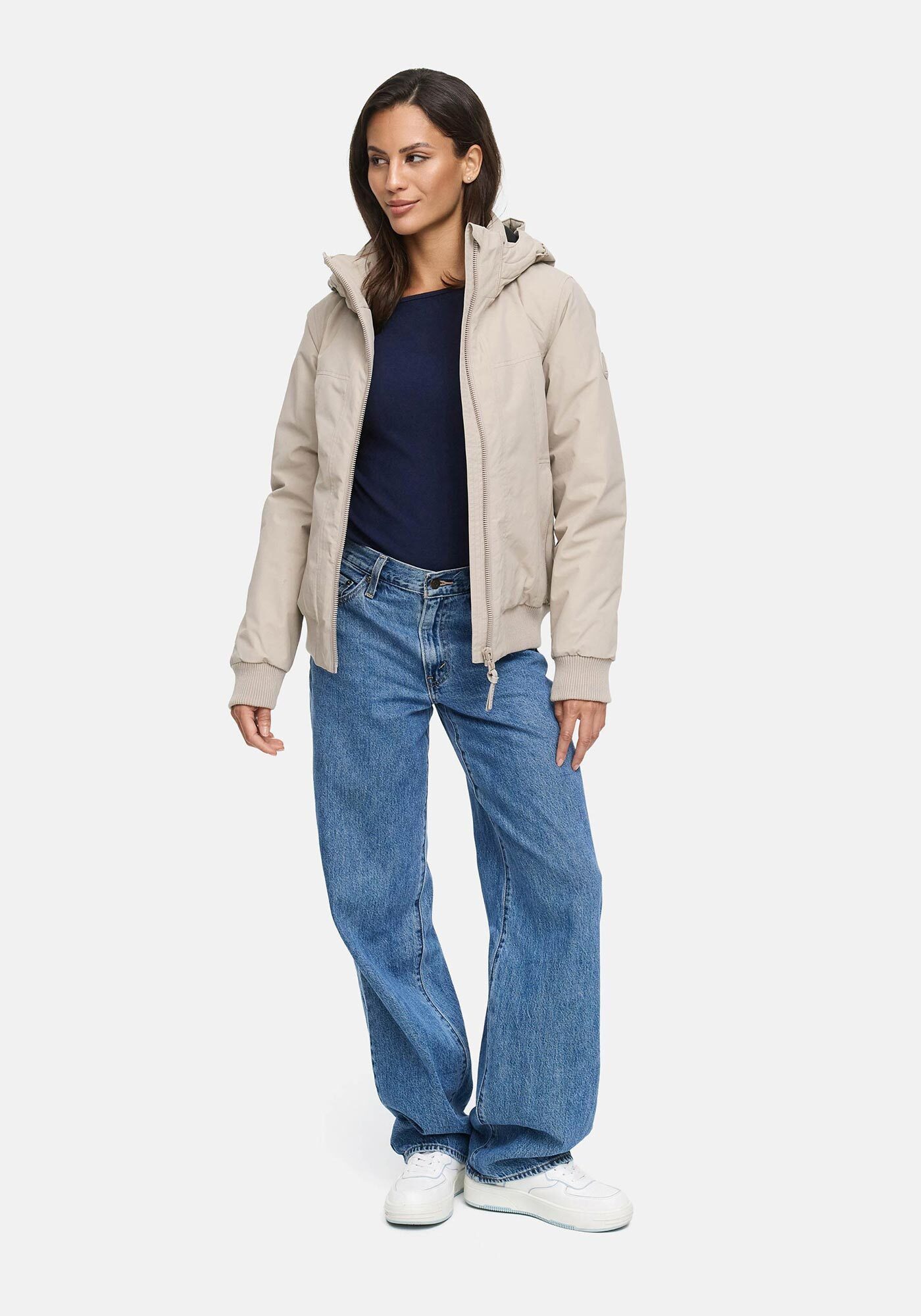 Marikoo Winterjacke Mooni 16 Gefütterte Übergangsjacke mit Kapuze und Kordelzug