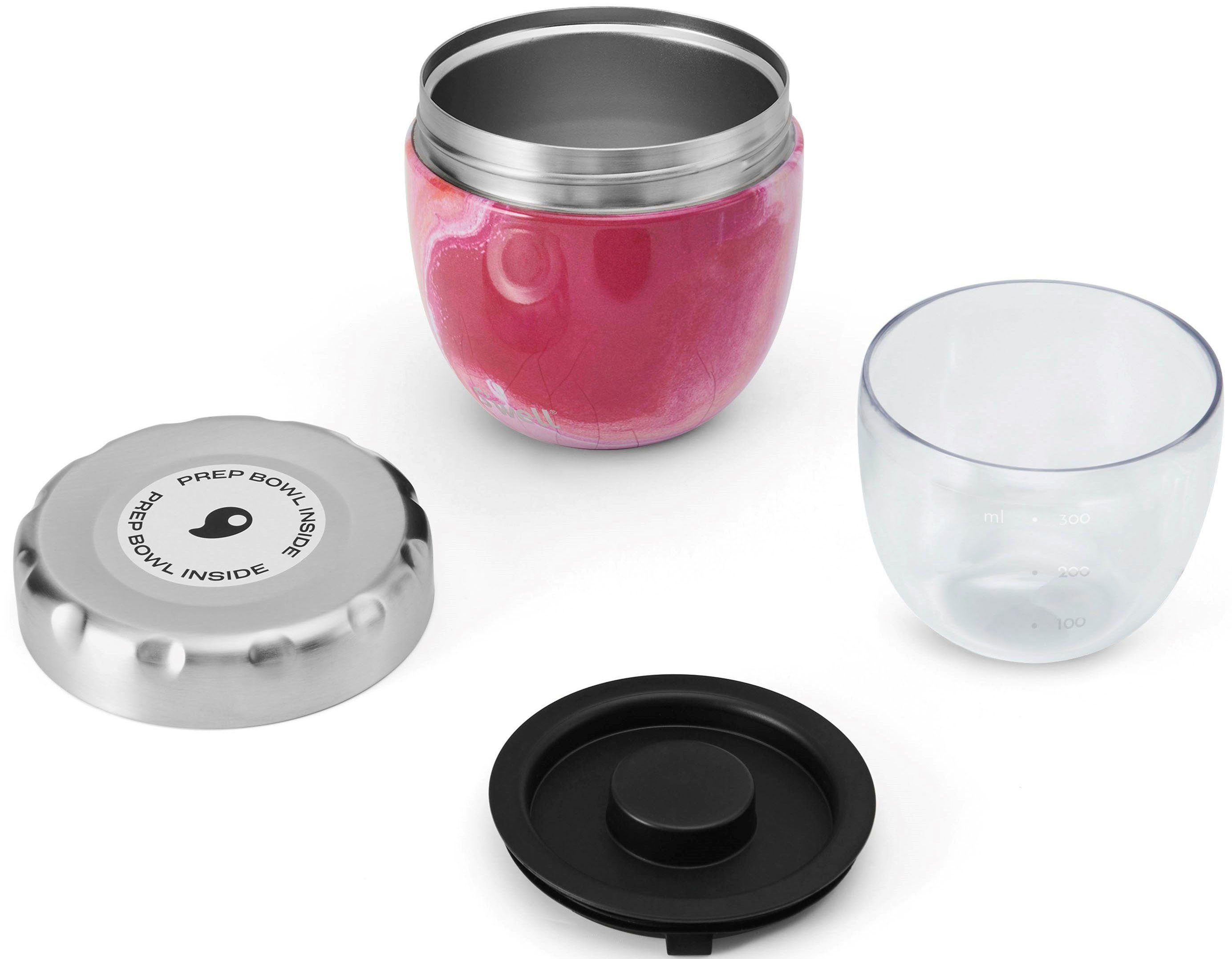 Thermoschüssel Rosenachat mit Bowl, Therma-S'well®-Technologie 2-in-1 Food Edelstahl, S’well Pink dreischichtiger Eats Topaz Außenschale (2-tlg), S'well
